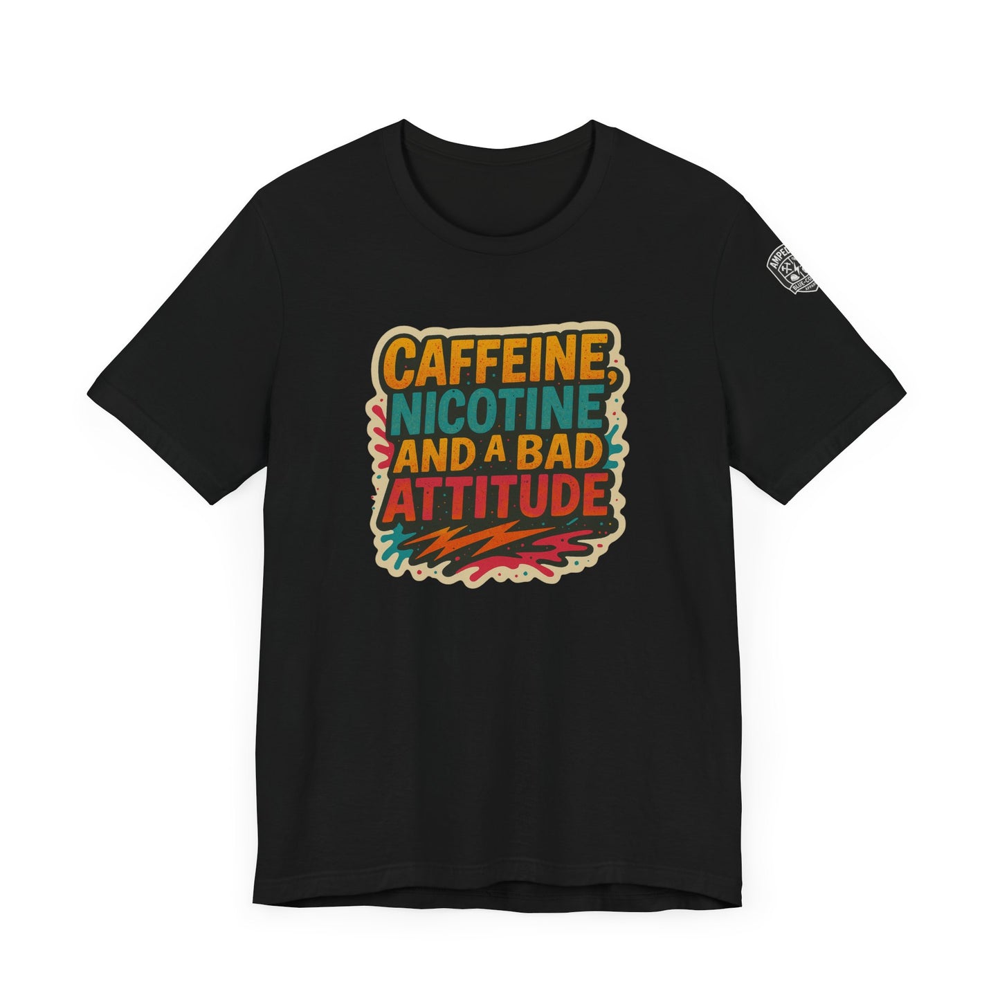 Caffeine & Attitude Unisex Tee – Fun Short Sleeve Shirt for Coffee Lovers