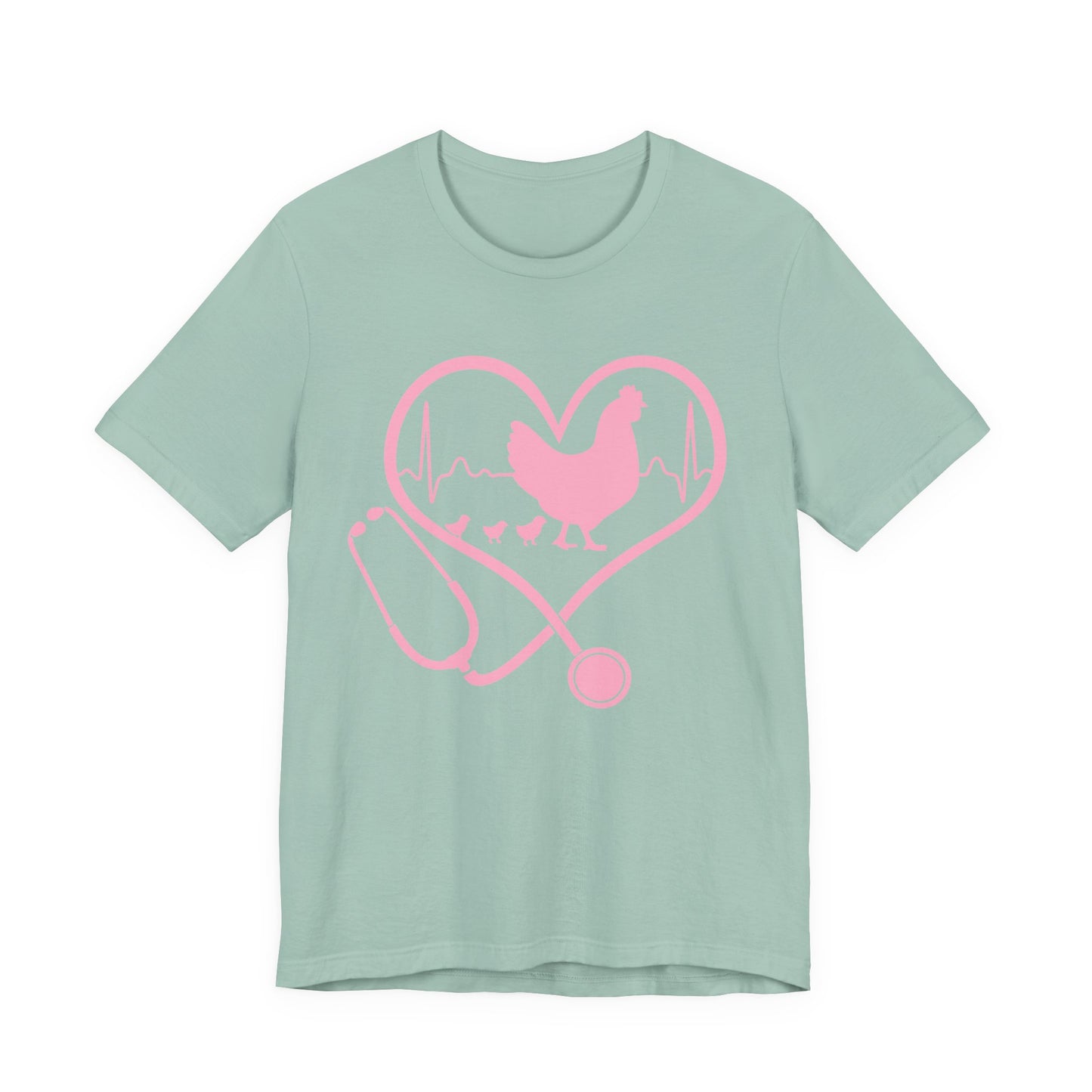 Cute Chicken Heartbeat Tee, Animal Lover T-Shirt, Veterinary Gift, Farm Animal Apparel, Eco-Friendly Fashion