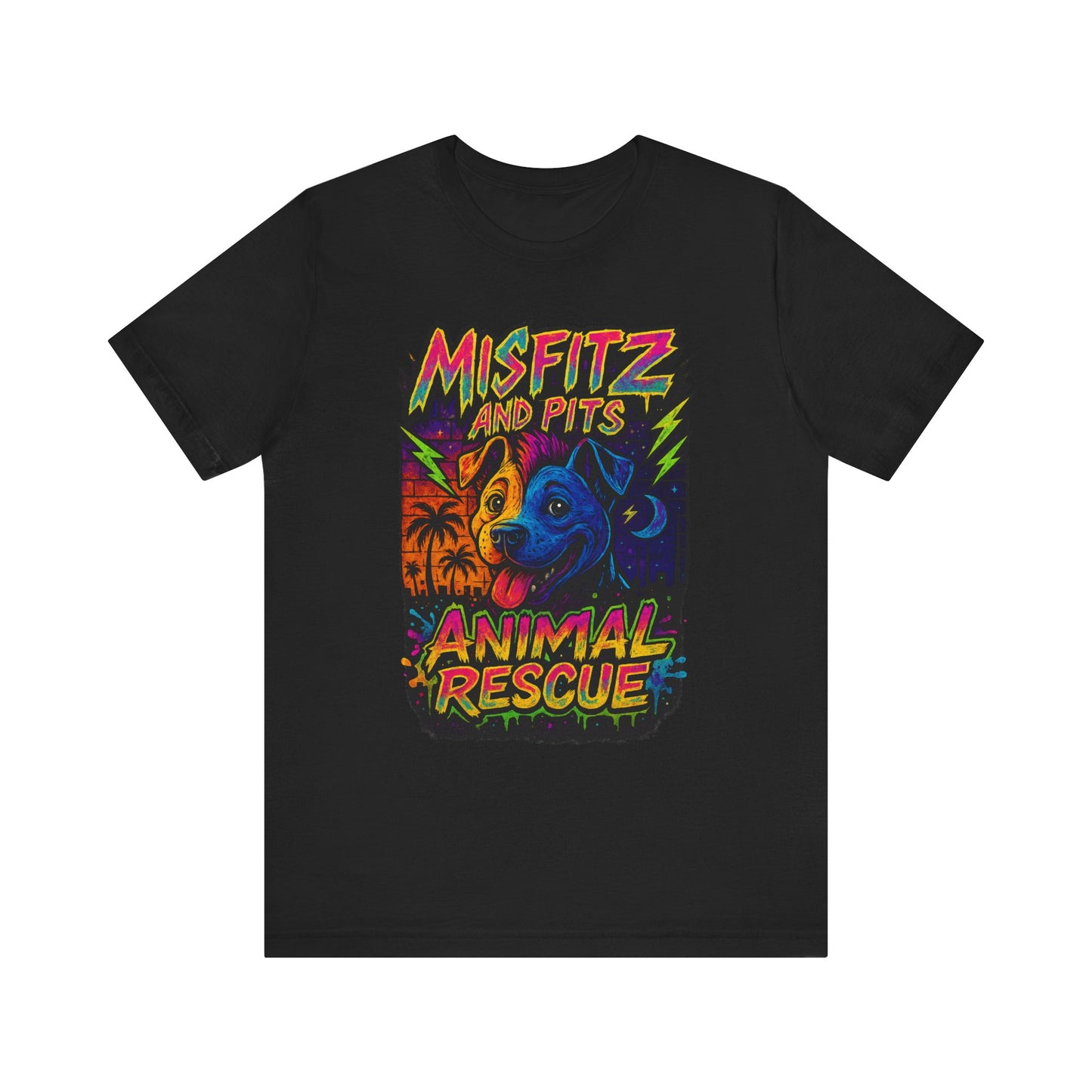 Misfits And Pits Animal Rescue logo Tshirt , Animal Rescue Shirt, Unisex Graphic Tee, Pet Lover Gift, Misfit Dogs Apparel, Fundraiser Tee