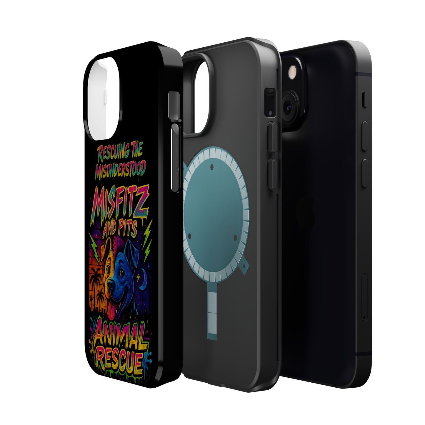 Misfits And Pits Animal Rescue Phone Case - Magnetic Tough Case, Dog Lovers, Pet Adoption, Gift for Animal Advocates, Eco-Friendly Design