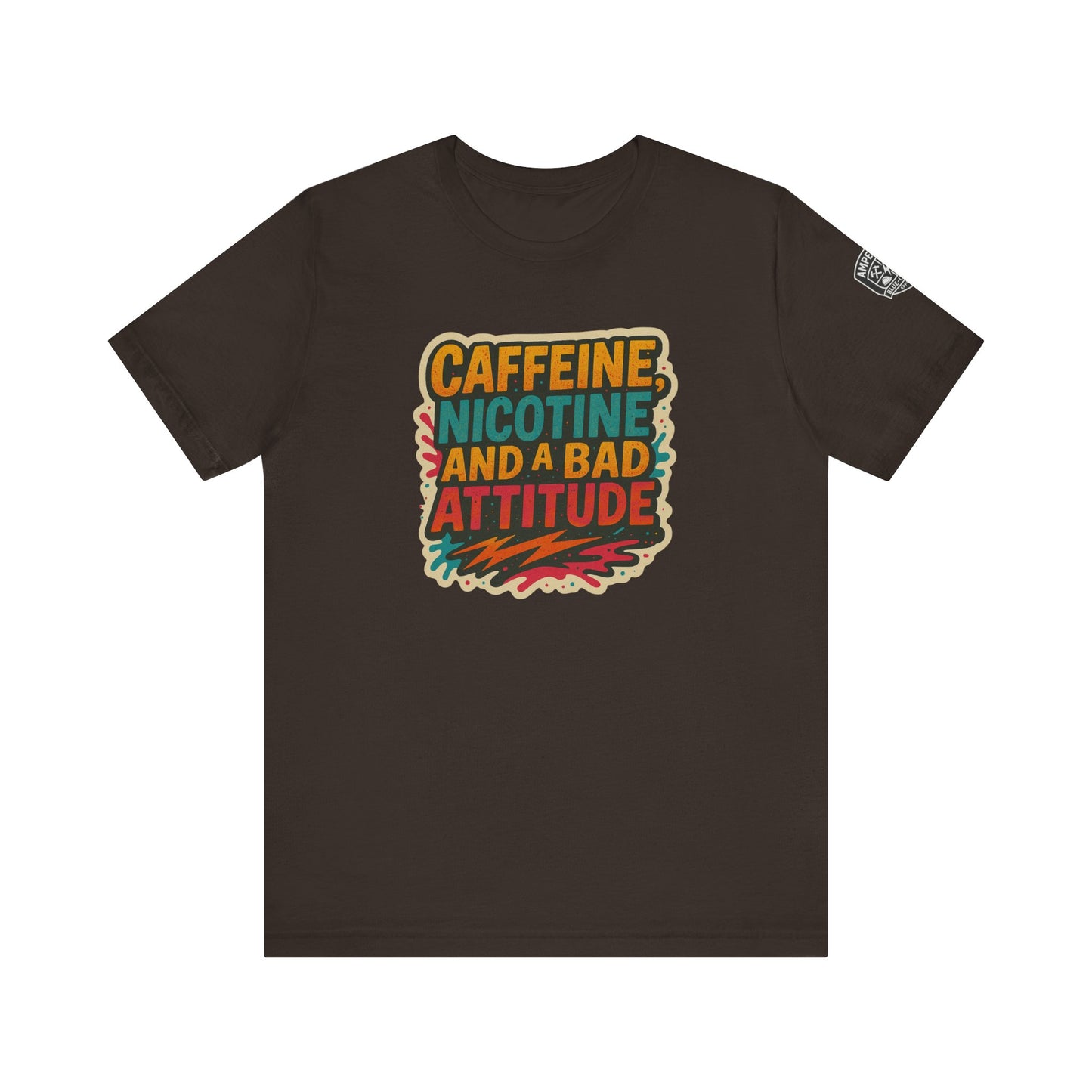 Caffeine & Attitude Unisex Tee – Fun Short Sleeve Shirt for Coffee Lovers