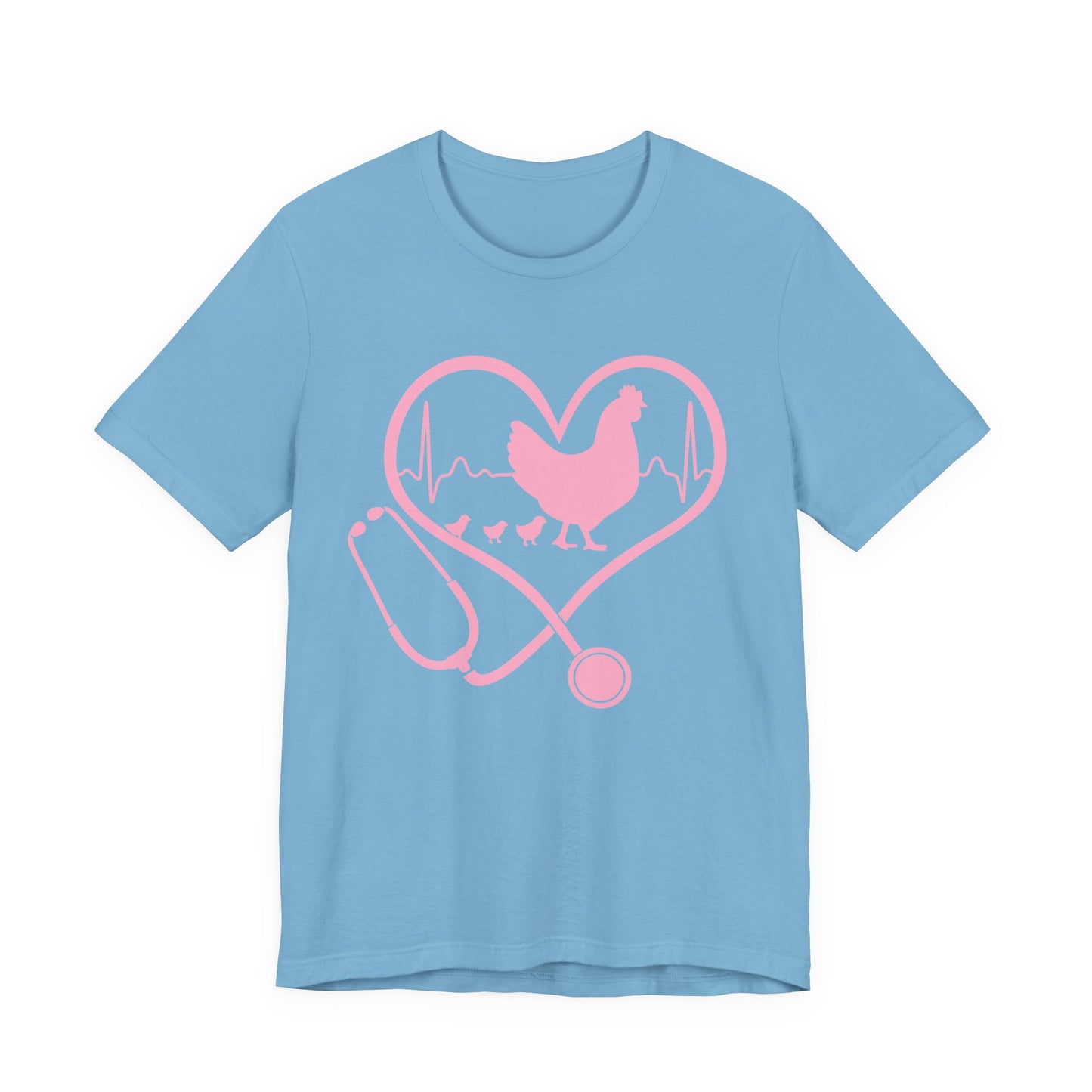 Cute Chicken Heartbeat Tee, Animal Lover T-Shirt, Veterinary Gift, Farm Animal Apparel, Eco-Friendly Fashion