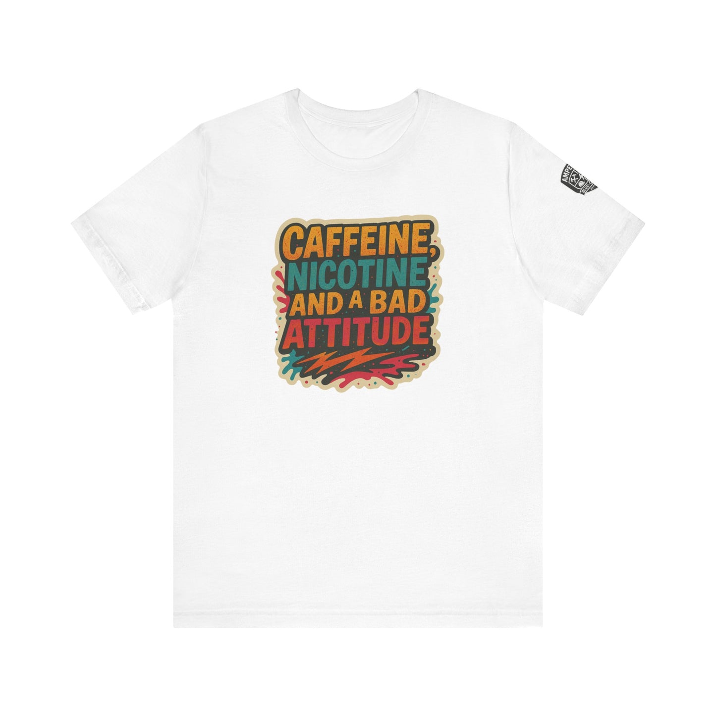 Caffeine & Attitude Unisex Tee – Fun Short Sleeve Shirt for Coffee Lovers