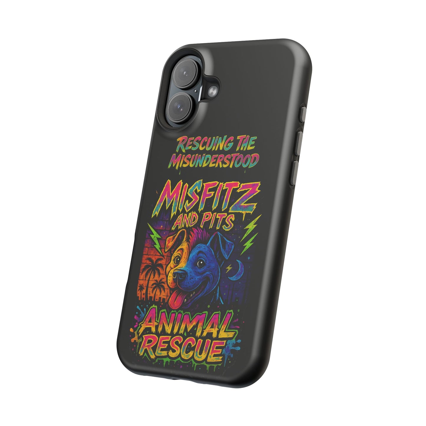 Misfits And Pits Animal Rescue Phone Case - Magnetic Tough Case, Dog Lovers, Pet Adoption, Gift for Animal Advocates, Eco-Friendly Design