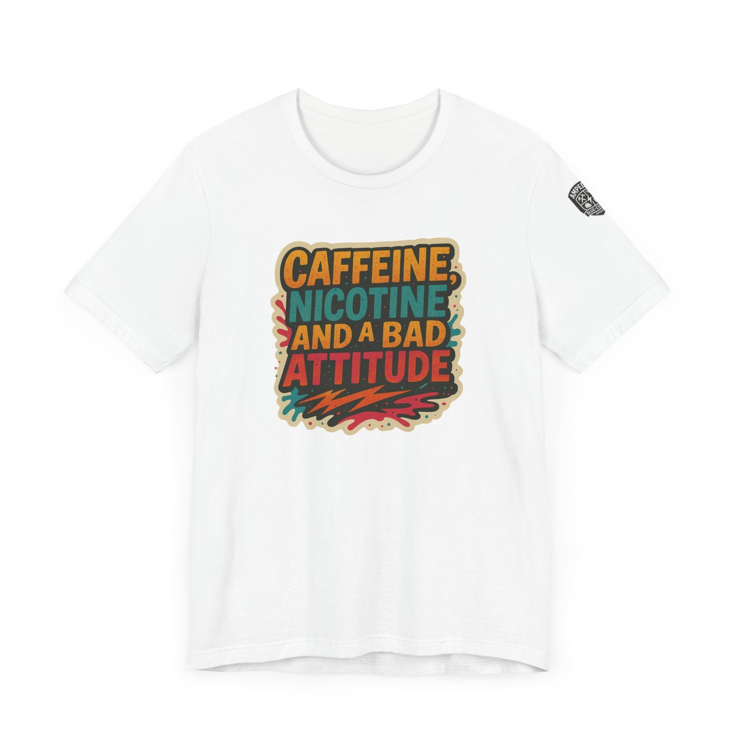 Caffeine & Attitude Unisex Tee – Fun Short Sleeve Shirt for Coffee Lovers