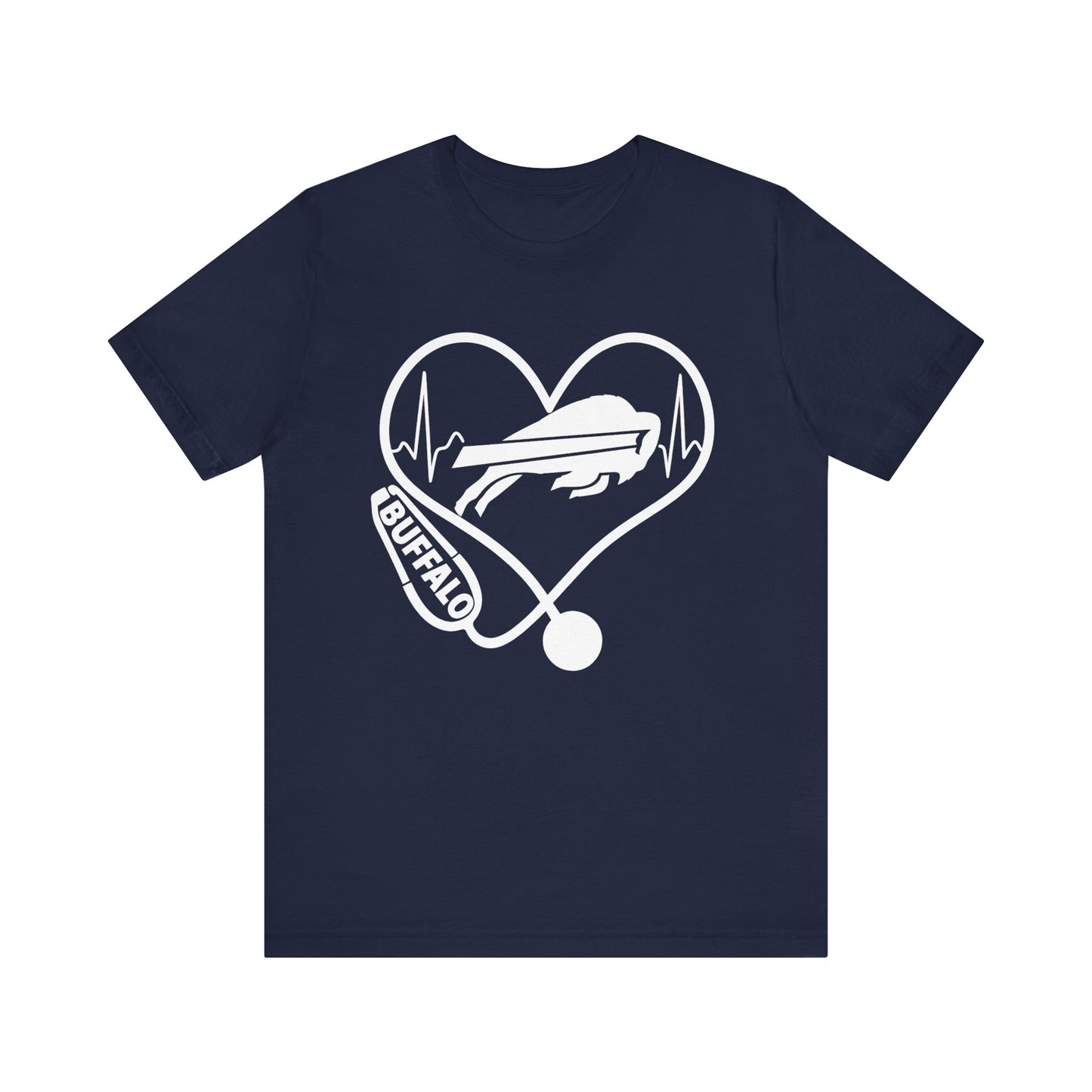 Buffalo Bills Heartbeat Unisex Tee, Casual Fashion, Gift for Buffalonians, Heartbeat T-shirt, City Pride Wear