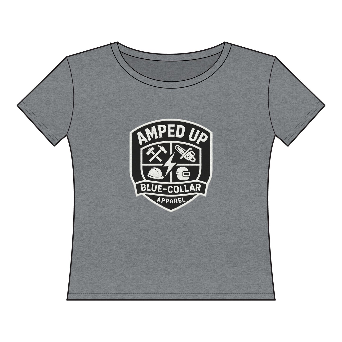 Amped Up Women's Curvy Tee - Blue Collar Graphic Shirt