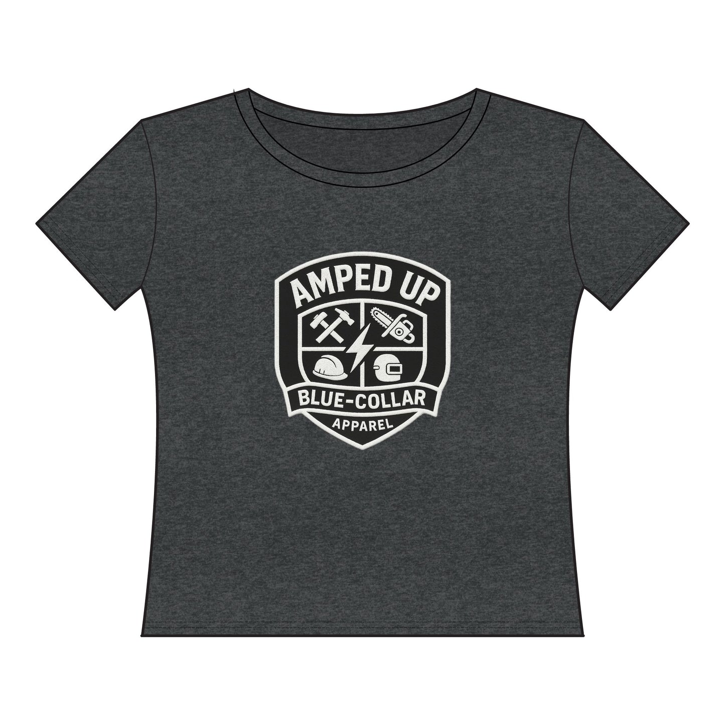 Amped Up Women's Curvy Tee - Blue Collar Graphic Shirt
