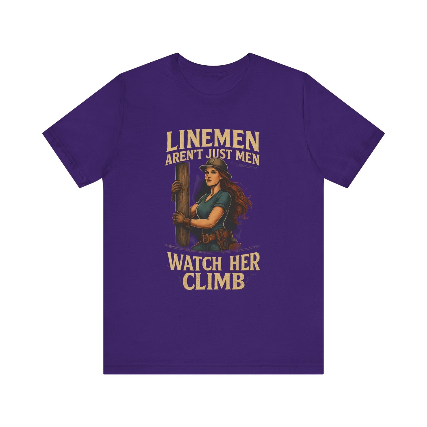 Watch Her Climb – Women’s Lineman Shirt” Unisex Jersey Short Sleeve