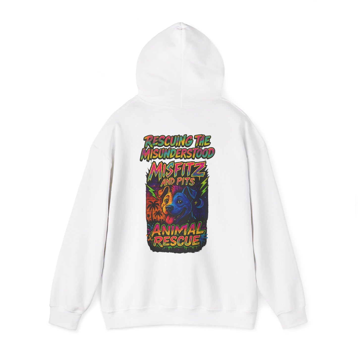 Misfitz And Pits Animal Rescue Hoodie, rescuing the misunderstood Cozy Sweatshirt for Pet Lovers, Ideal Gift for Animal Advocates, Perfect for Casual Days, Fundraiser Apparel