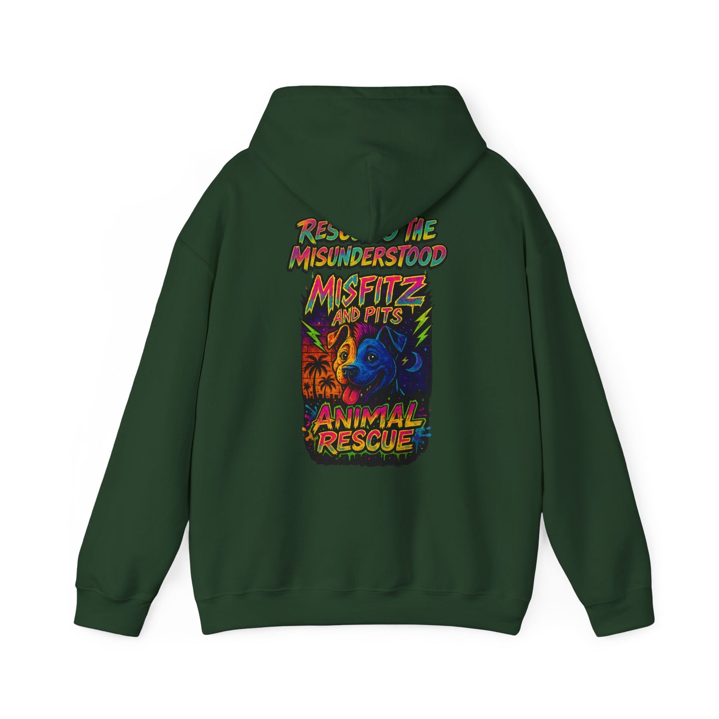 Misfitz And Pits Animal Rescue Hoodie, rescuing the misunderstood Cozy Sweatshirt for Pet Lovers, Ideal Gift for Animal Advocates, Perfect for Casual Days, Fundraiser Apparel