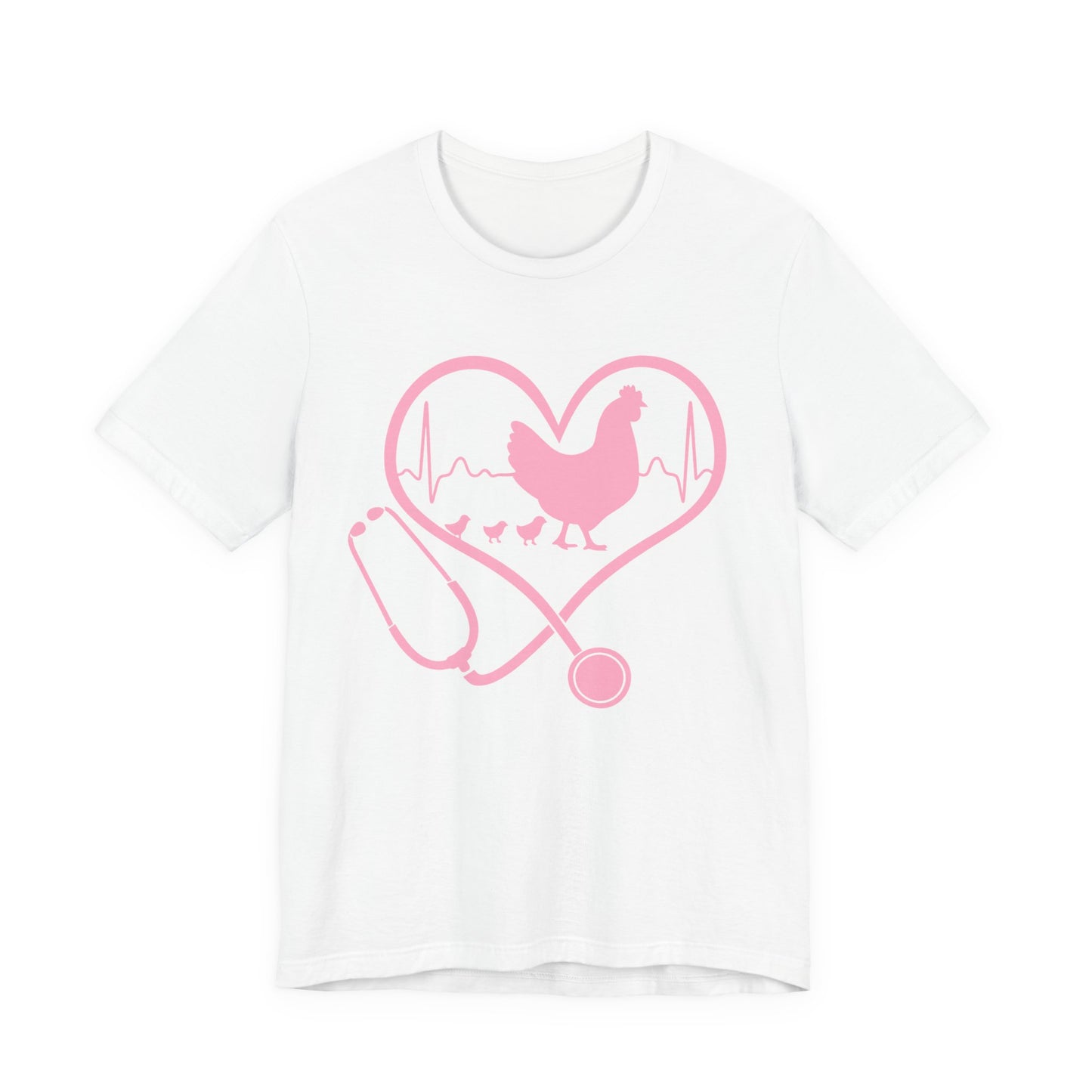 Cute Chicken Heartbeat Tee, Animal Lover T-Shirt, Veterinary Gift, Farm Animal Apparel, Eco-Friendly Fashion