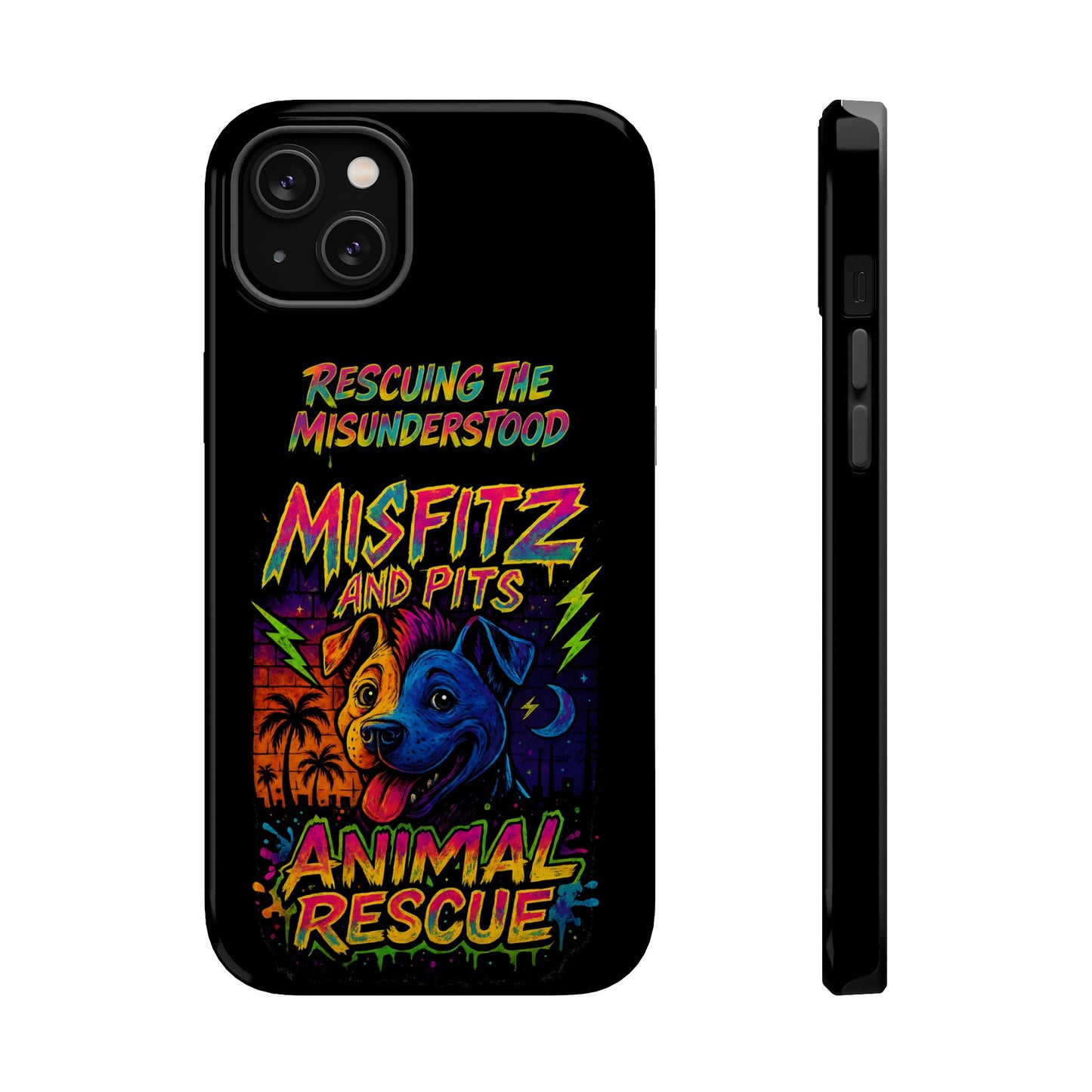 Misfits And Pits Animal Rescue Phone Case - Magnetic Tough Case, Dog Lovers, Pet Adoption, Gift for Animal Advocates, Eco-Friendly Design