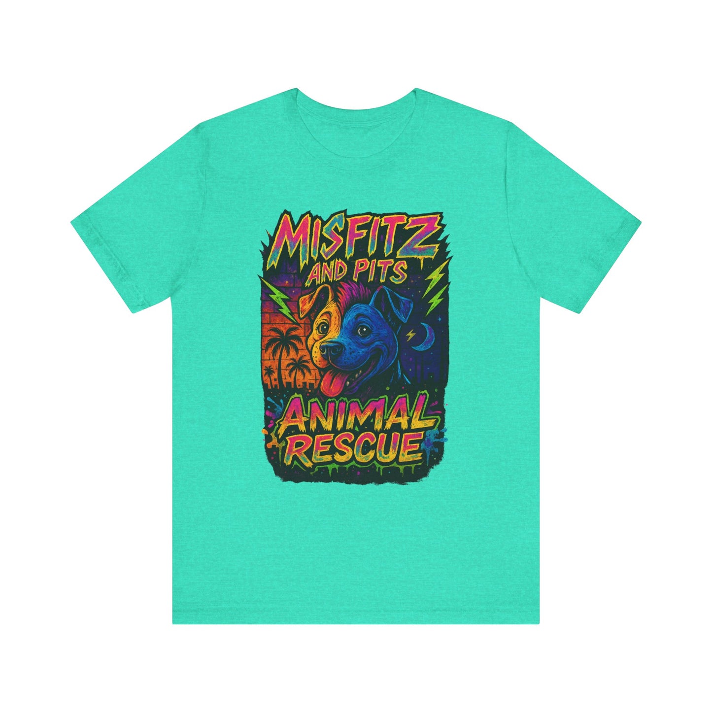 Misfits And Pits Animal Rescue logo Tshirt , Animal Rescue Shirt, Unisex Graphic Tee, Pet Lover Gift, Misfit Dogs Apparel, Fundraiser Tee