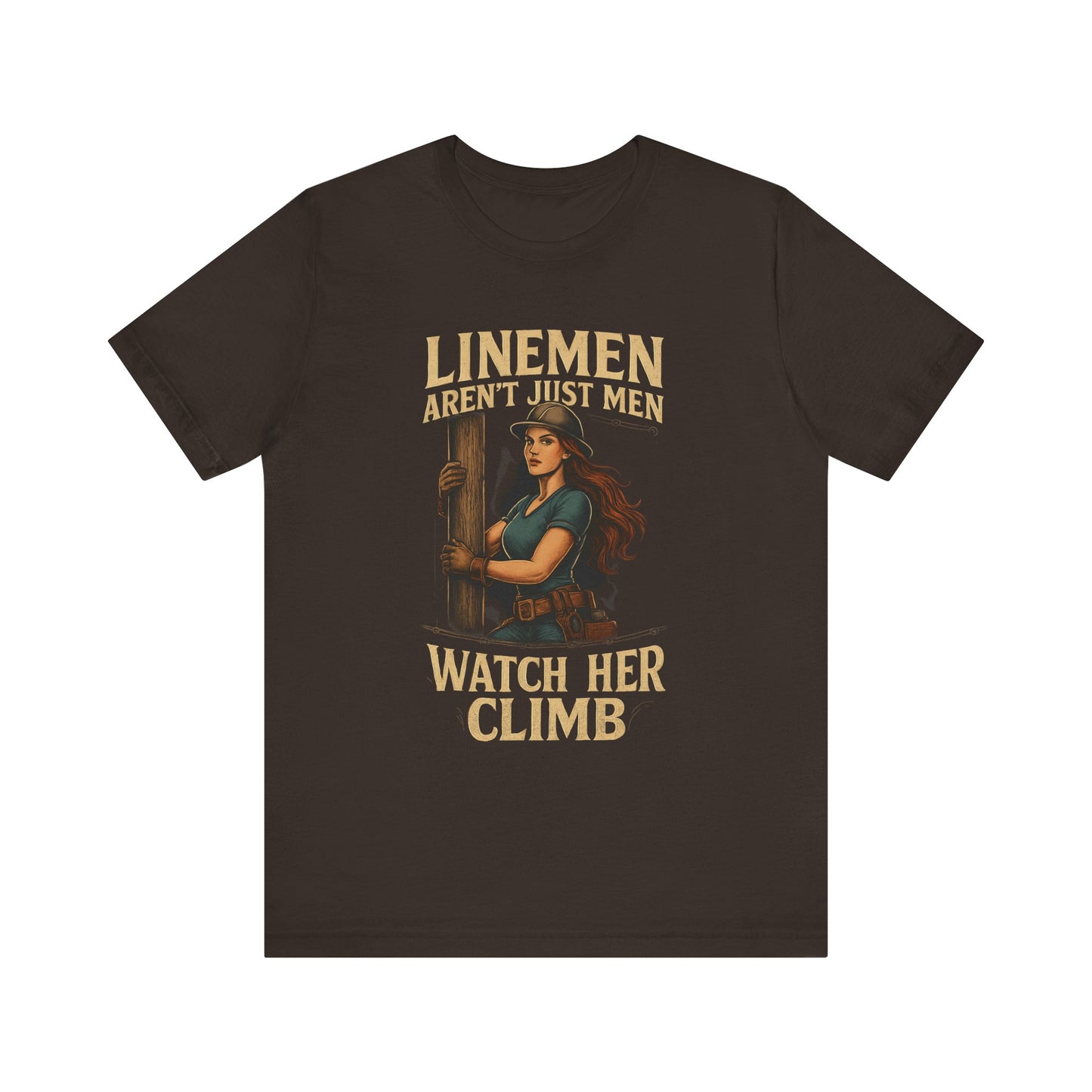Watch Her Climb – Women’s Lineman Shirt” Unisex Jersey Short Sleeve