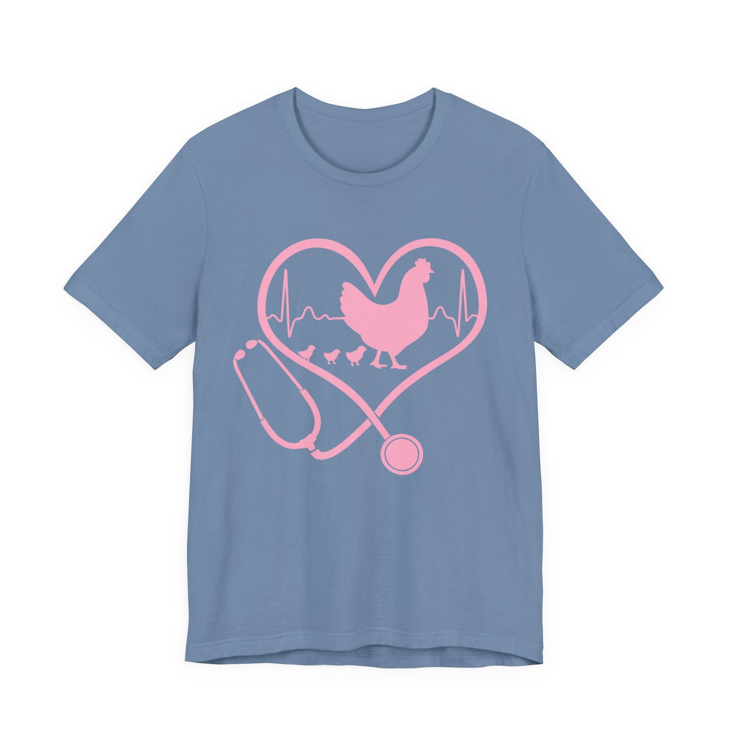Cute Chicken Heartbeat Tee, Animal Lover T-Shirt, Veterinary Gift, Farm Animal Apparel, Eco-Friendly Fashion