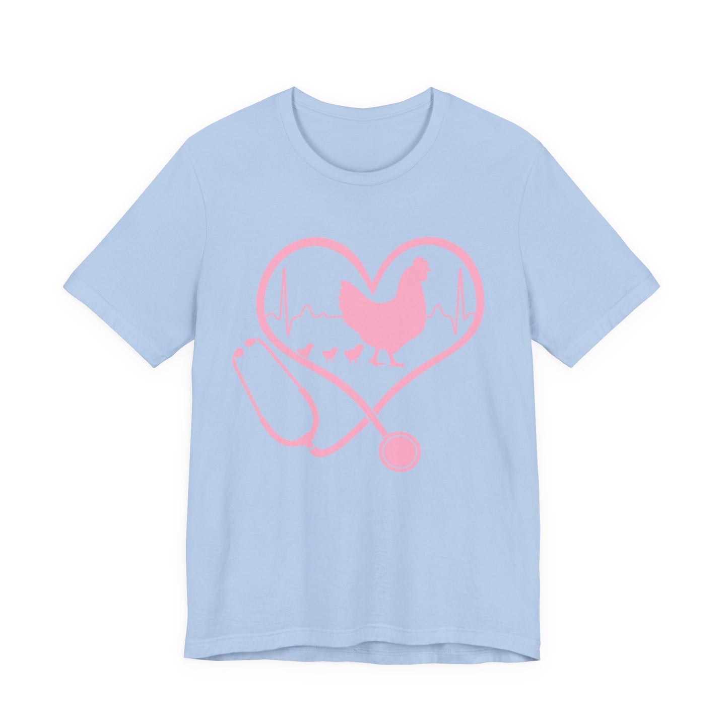 Cute Chicken Heartbeat Tee, Animal Lover T-Shirt, Veterinary Gift, Farm Animal Apparel, Eco-Friendly Fashion