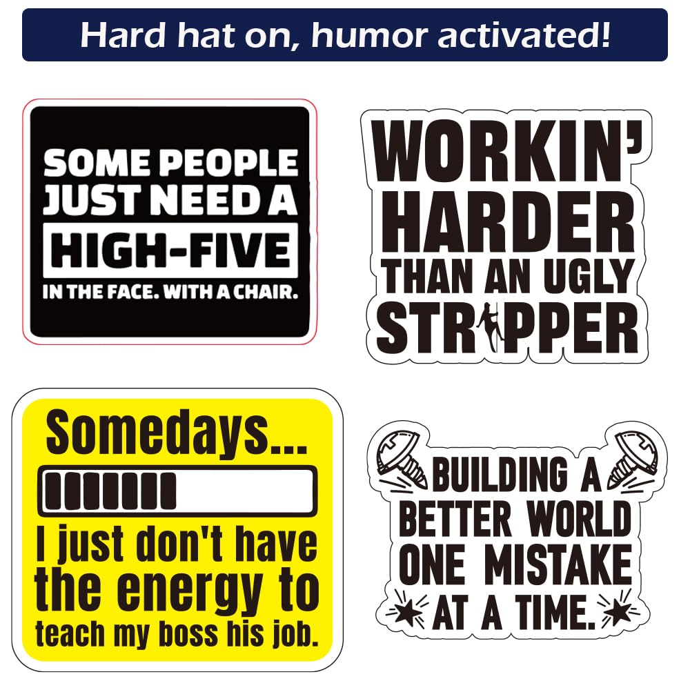 320pcs Funny Hardhat Sticker Bulk- Hard Hat Decals for Tools,Helmet, Water Bottle | Blue Collar Stickers for Adults, Ironworkers, Linemen, Oilfield Workers, and Electricians