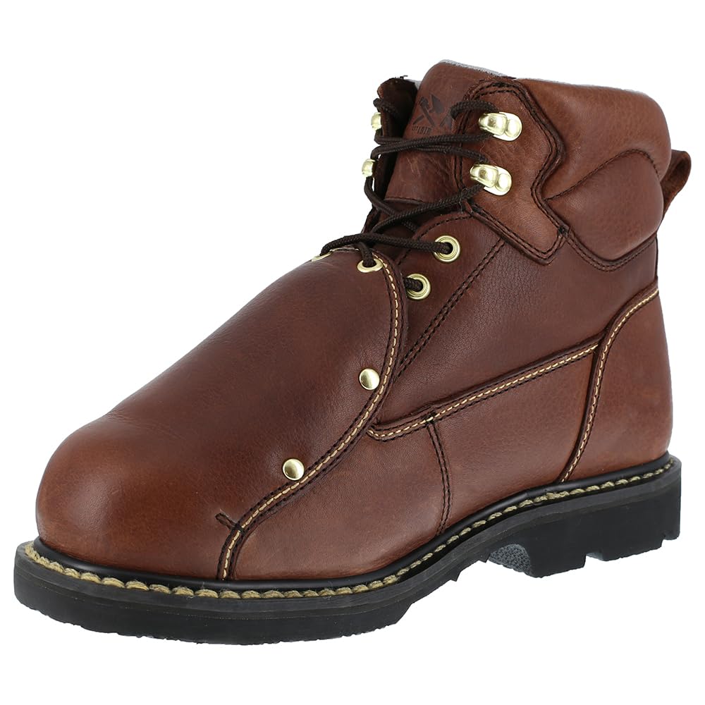 Iron Age Mens Groundbreaker 6 Inch Electrical Steel Toe External Met Guard Work Safety Shoes Casual - Brown