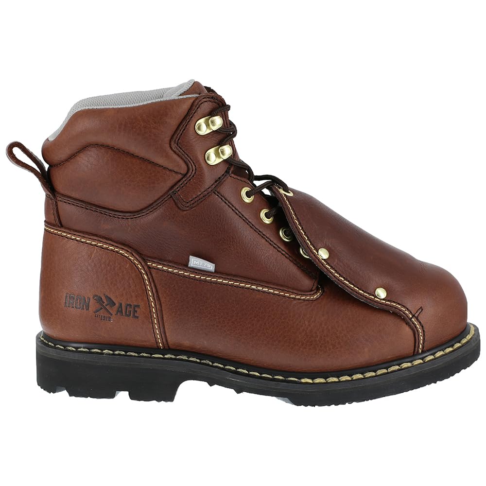 Iron Age Mens Groundbreaker 6 Inch Electrical Steel Toe External Met Guard Work Safety Shoes Casual - Brown