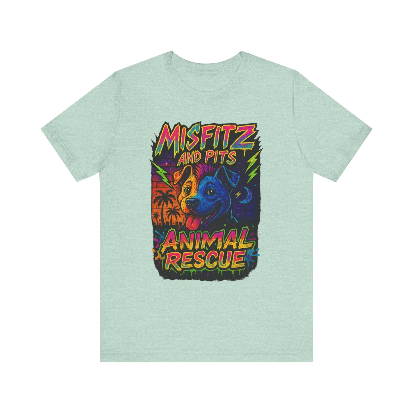 Misfits And Pits Animal Rescue logo Tshirt , Animal Rescue Shirt, Unisex Graphic Tee, Pet Lover Gift, Misfit Dogs Apparel, Fundraiser Tee