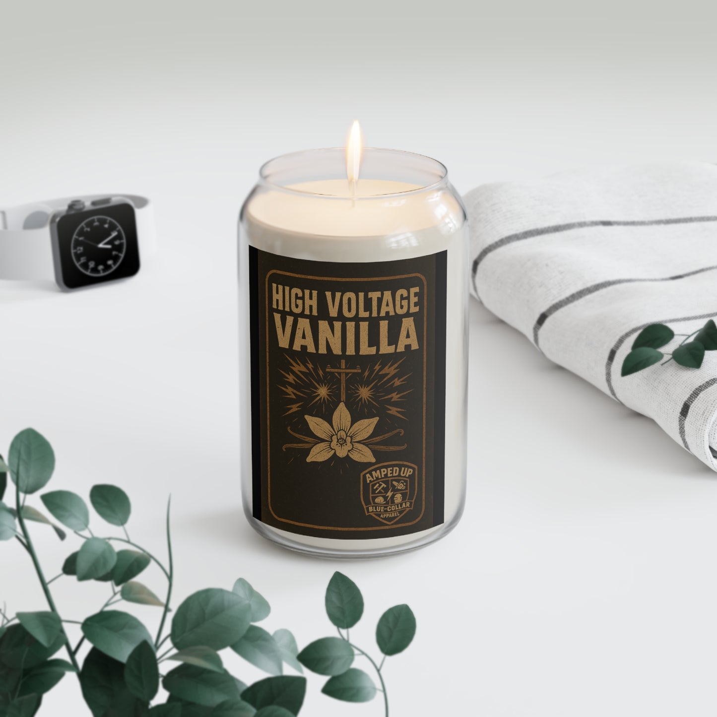 High Voltage Vanilla Scented Candle - Warm & Inviting Aroma