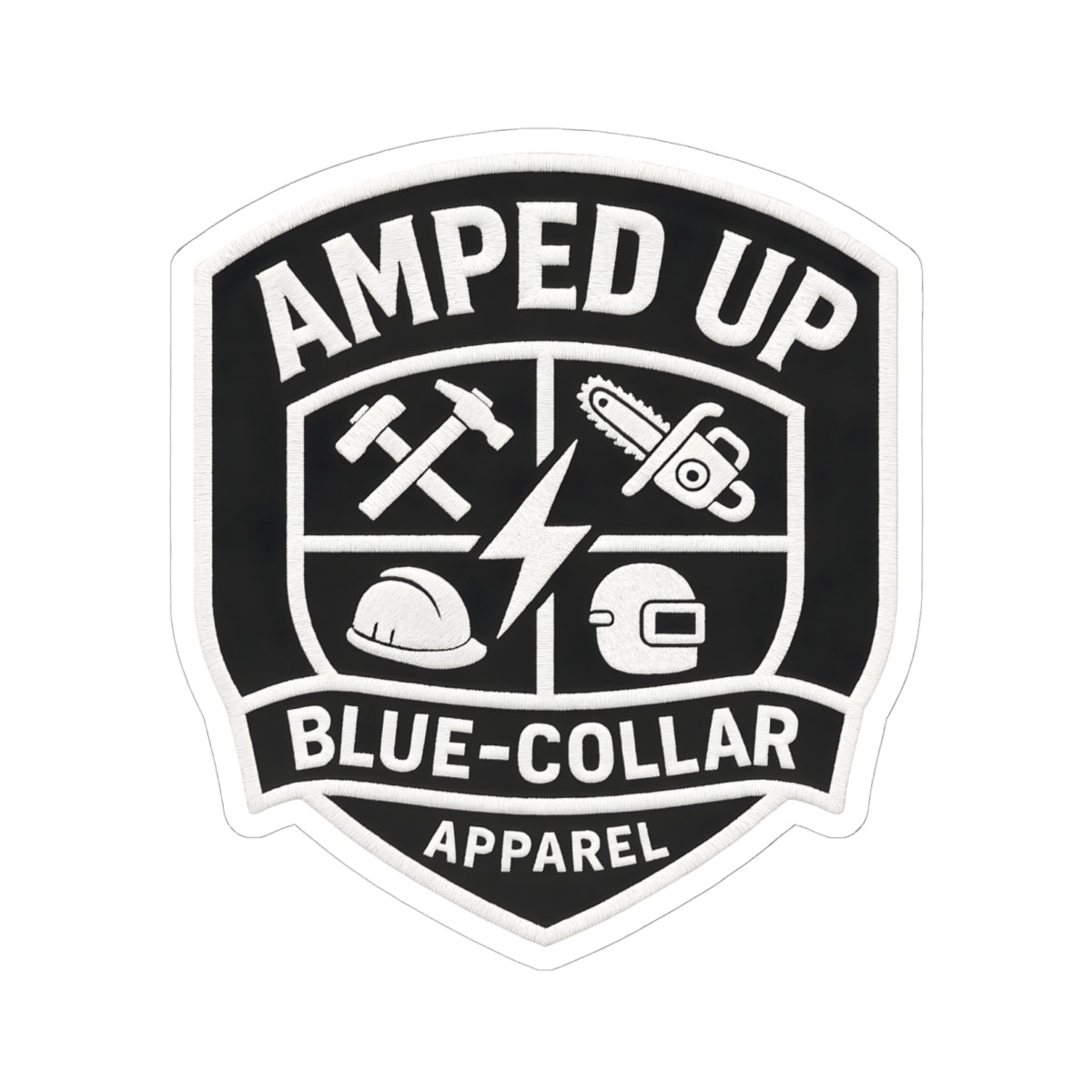 Amped Up Blue-Collar Kiss-Cut Stickers - Durable and Stylish for Tradespeople