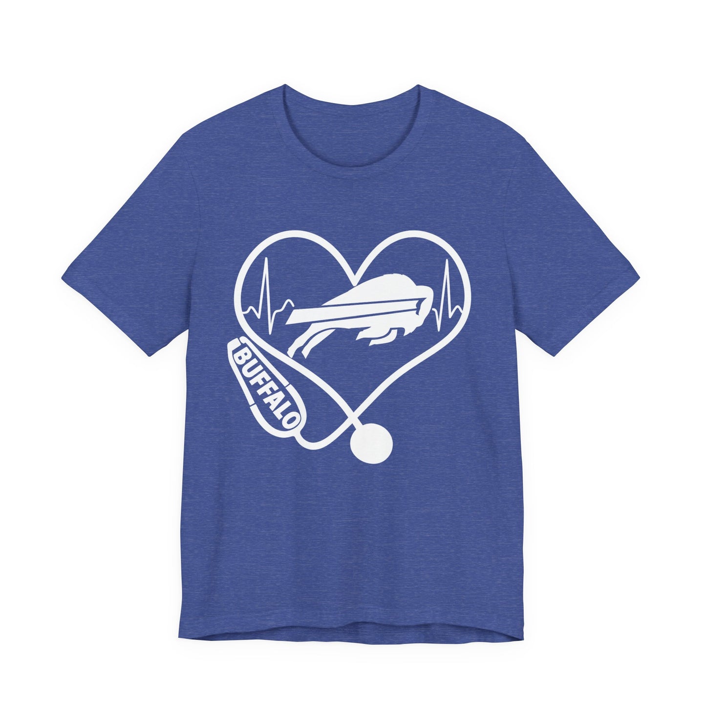 Buffalo Bills Heartbeat Unisex Tee, Casual Fashion, Gift for Buffalonians, Heartbeat T-shirt, City Pride Wear