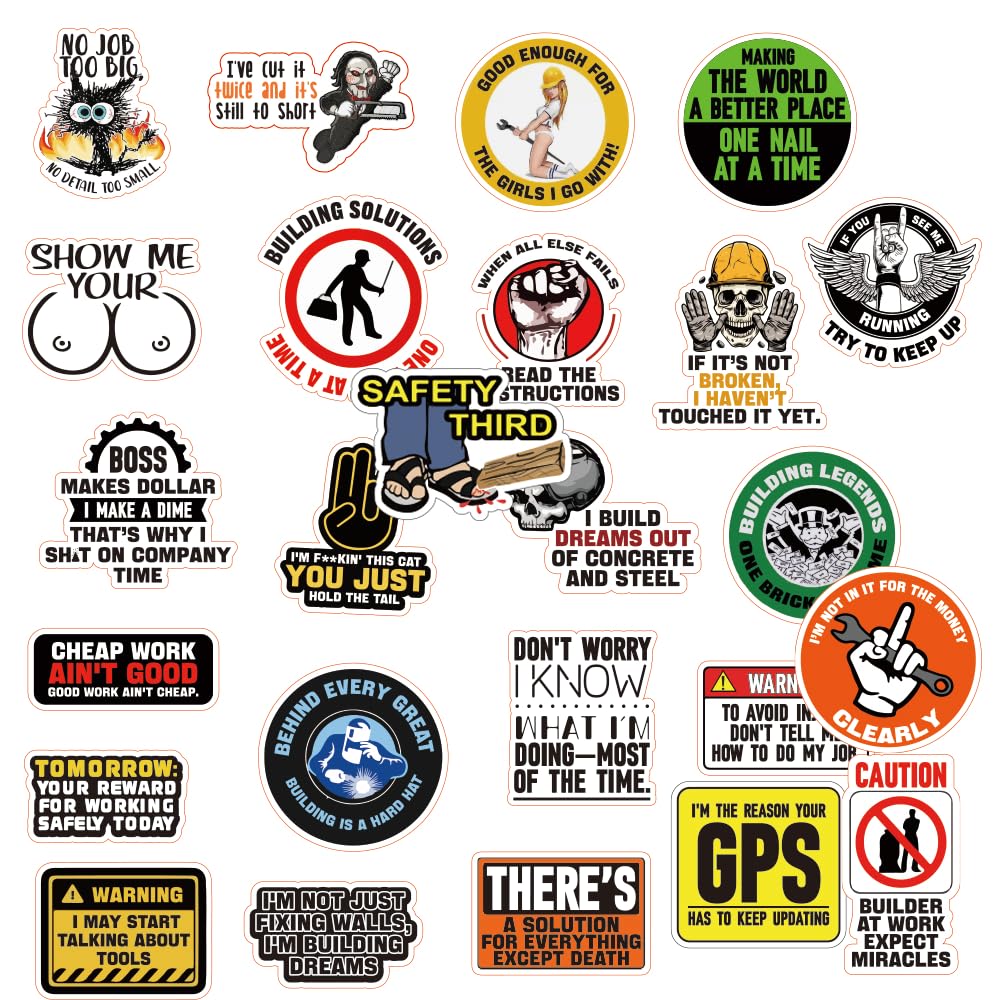 320pcs Funny Hardhat Sticker Bulk- Hard Hat Decals for Tools,Helmet, Water Bottle | Blue Collar Stickers for Adults, Ironworkers, Linemen, Oilfield Workers, and Electricians