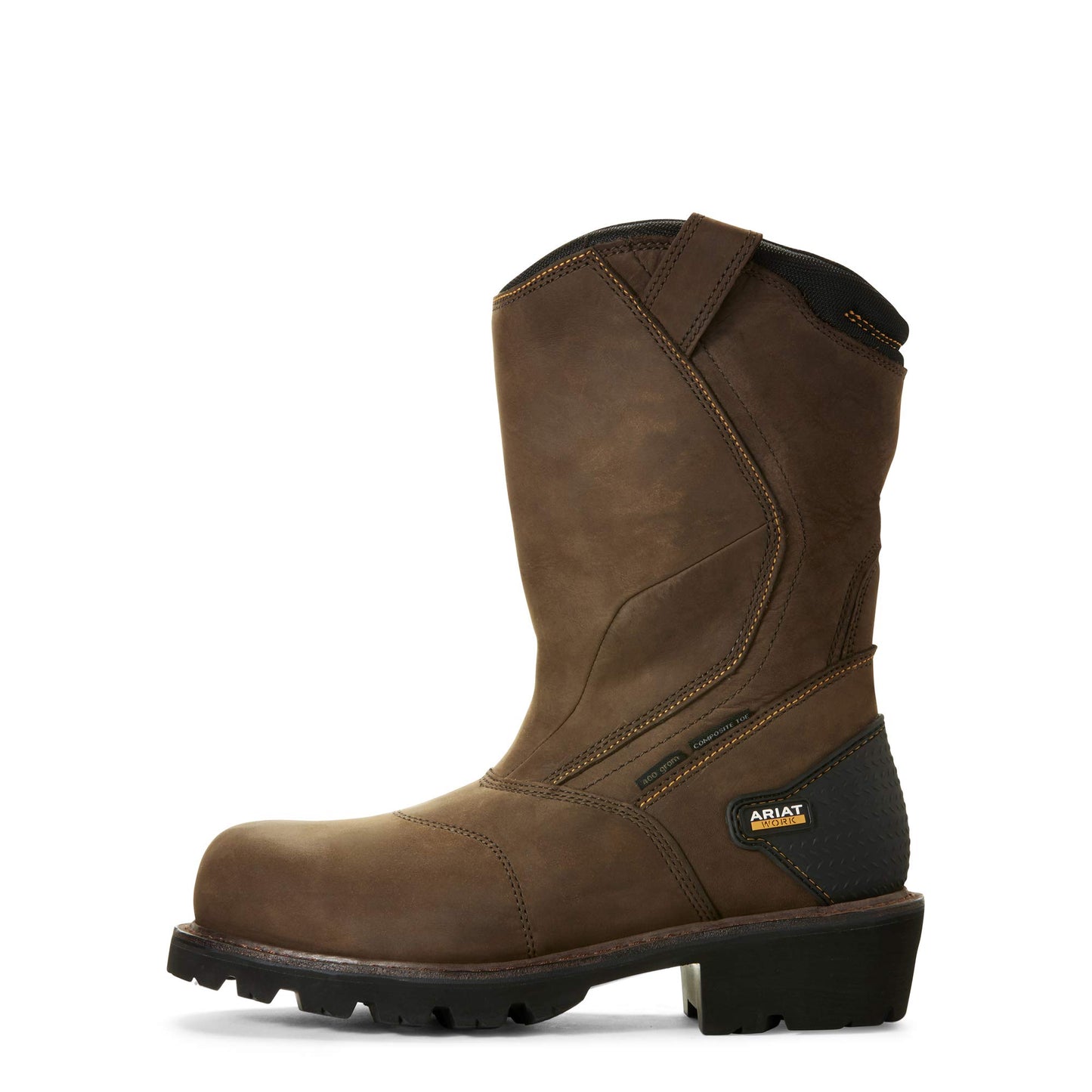 Ariat Men's Powerline Pull-on Waterproof 400g Composite Toe Work Boot