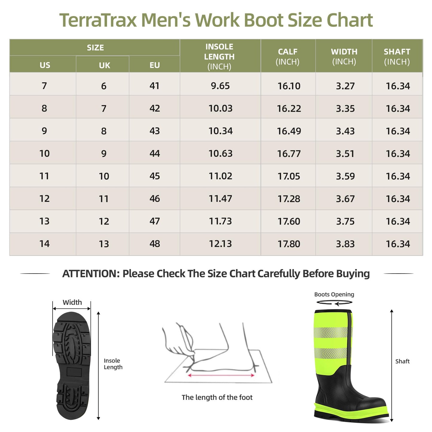 Men's Steel Toe Muck Work Boots – Reflective, Puncture Proof, Oil & Slip Resistant, Rubber & Neoprene, Breathable Safety Boots for Construction, Roadwork, Industrial & Heavy Duty