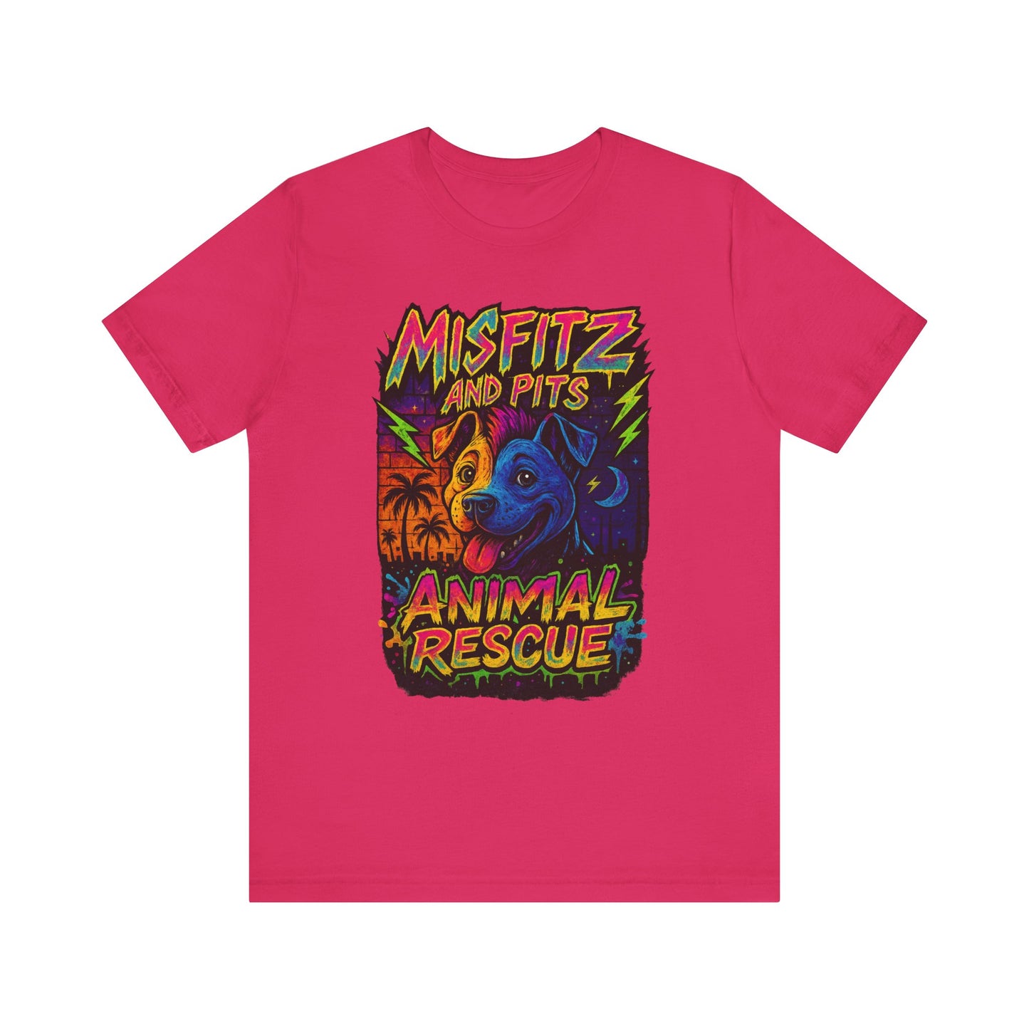 Misfits And Pits Animal Rescue logo Tshirt , Animal Rescue Shirt, Unisex Graphic Tee, Pet Lover Gift, Misfit Dogs Apparel, Fundraiser Tee