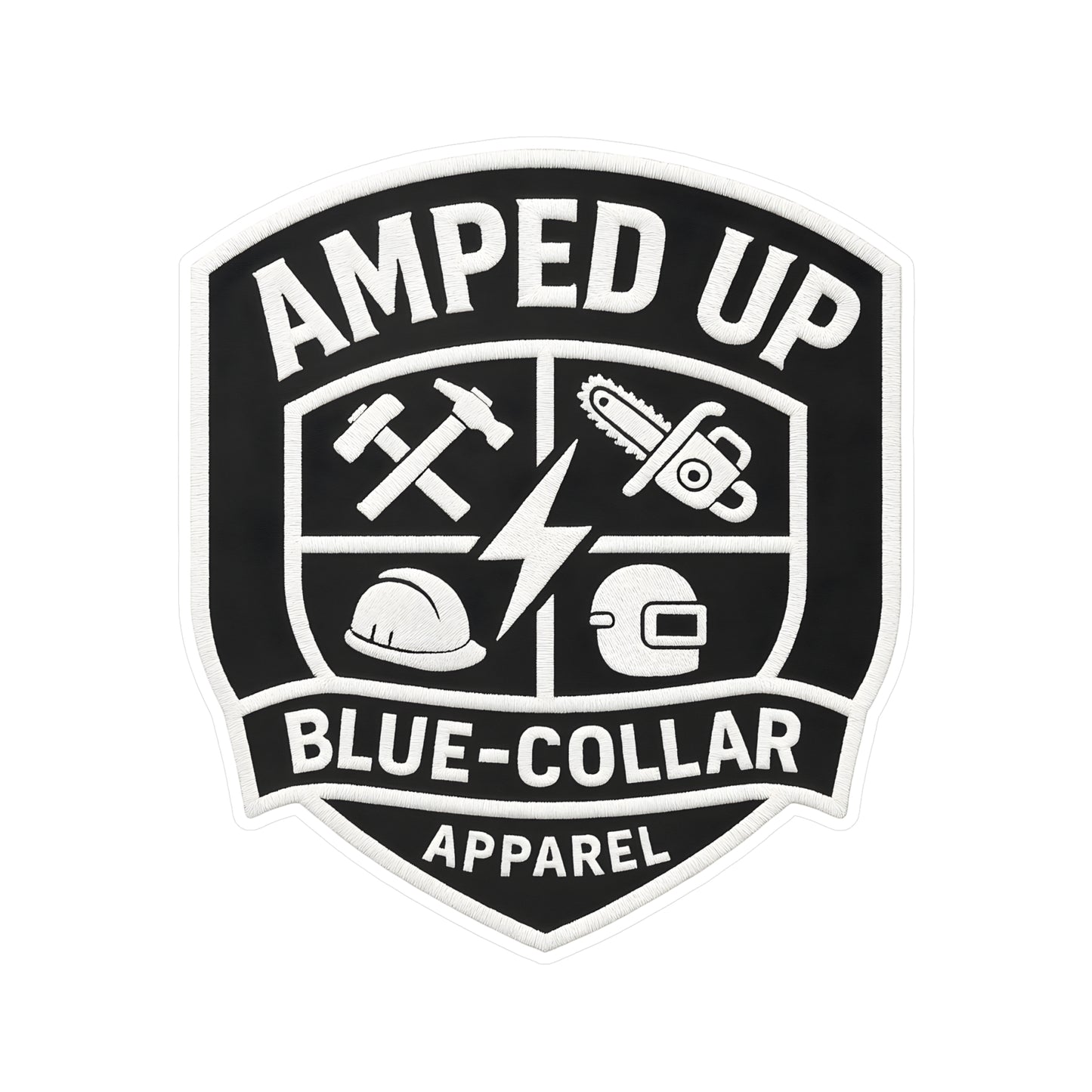 Blue-Collar Pride Kiss-Cut Vinyl Decals - Amped Up Design for Workspaces & Gear