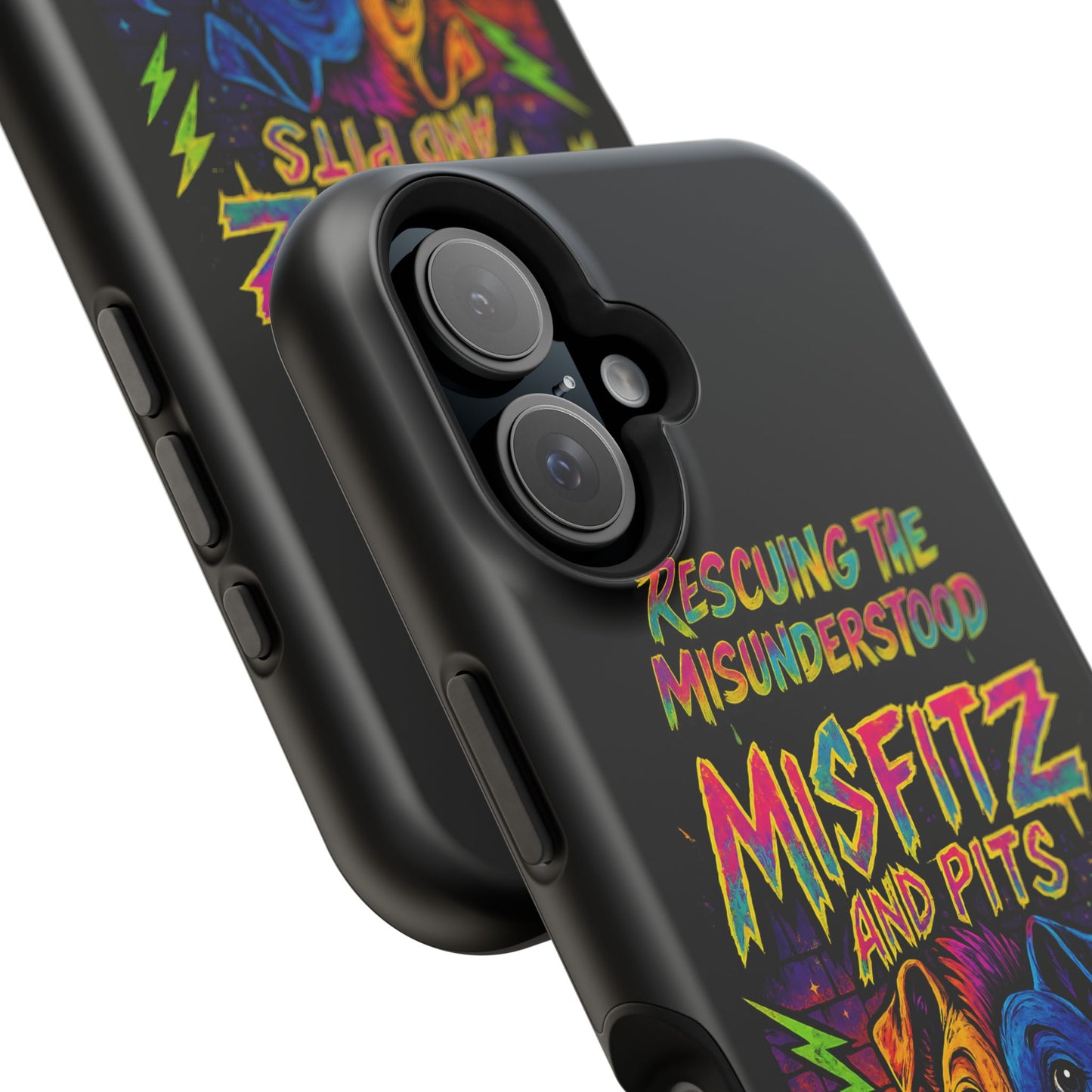 Misfits And Pits Animal Rescue Phone Case - Magnetic Tough Case, Dog Lovers, Pet Adoption, Gift for Animal Advocates, Eco-Friendly Design