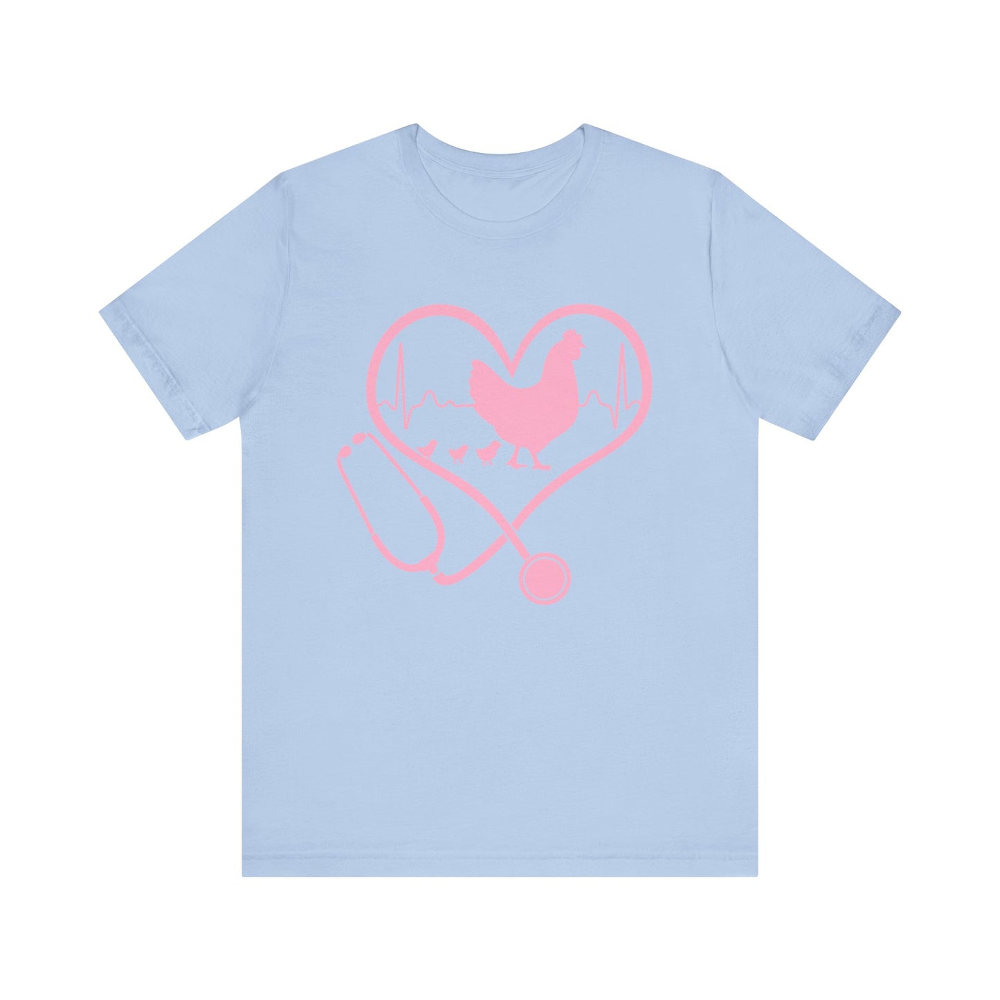 Cute Chicken Heartbeat Tee, Animal Lover T-Shirt, Veterinary Gift, Farm Animal Apparel, Eco-Friendly Fashion