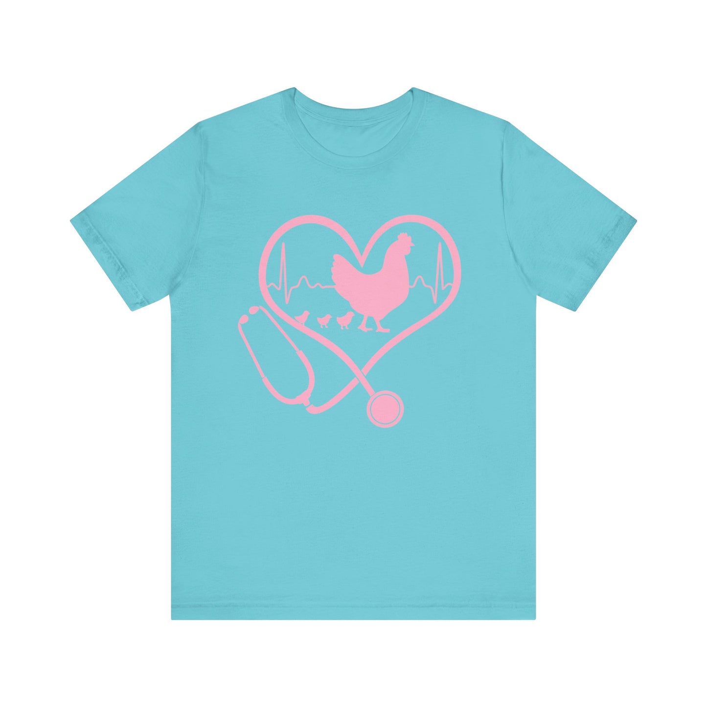 Cute Chicken Heartbeat Tee, Animal Lover T-Shirt, Veterinary Gift, Farm Animal Apparel, Eco-Friendly Fashion