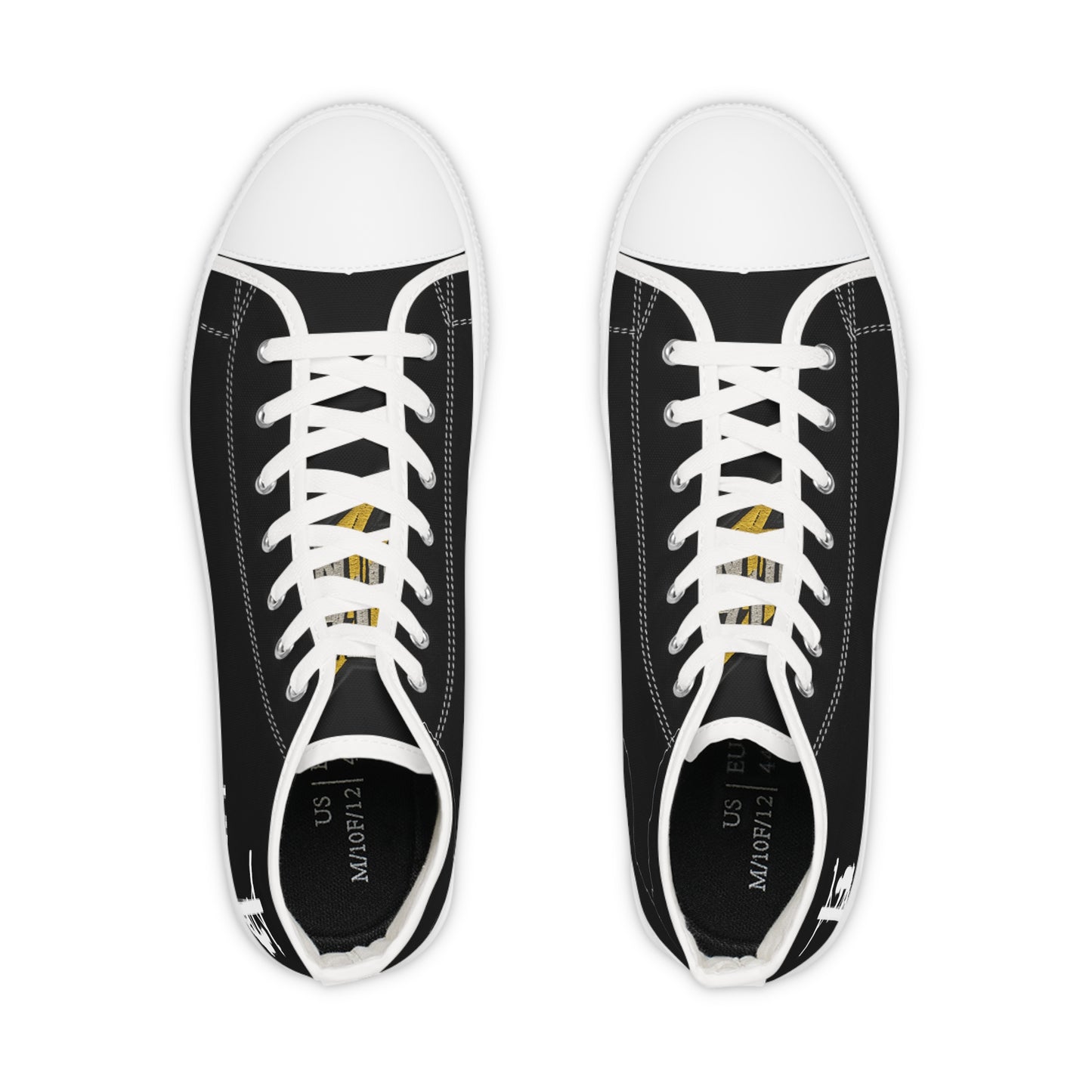 a play on you know what brand 😂Men's High Top Sneakers - Stylish Black Casual Footwear for Everyday Adventures