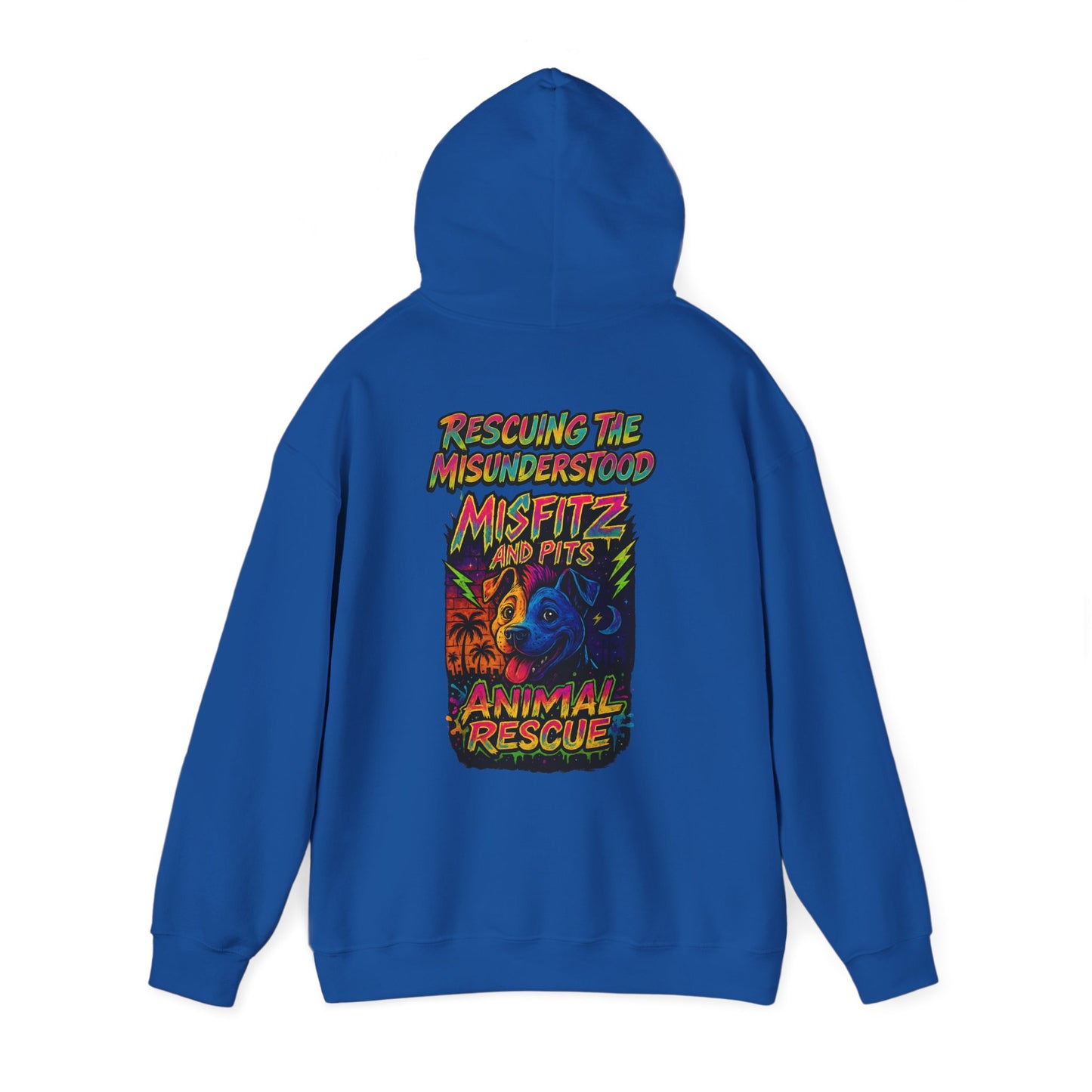 Misfitz And Pits Animal Rescue Hoodie, rescuing the misunderstood Cozy Sweatshirt for Pet Lovers, Ideal Gift for Animal Advocates, Perfect for Casual Days, Fundraiser Apparel