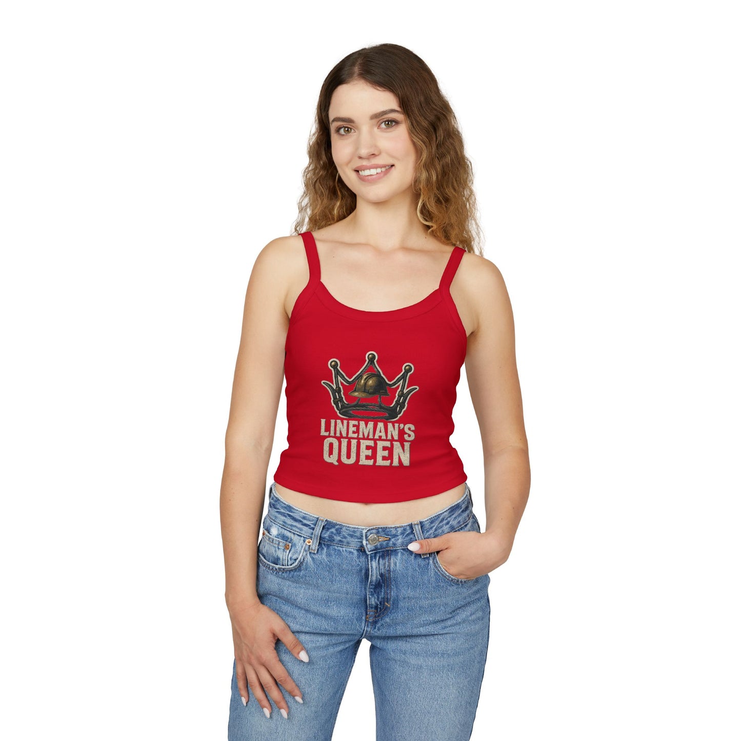 Lineman's Queen Spaghetti Strap Tank Top for Empowered Women