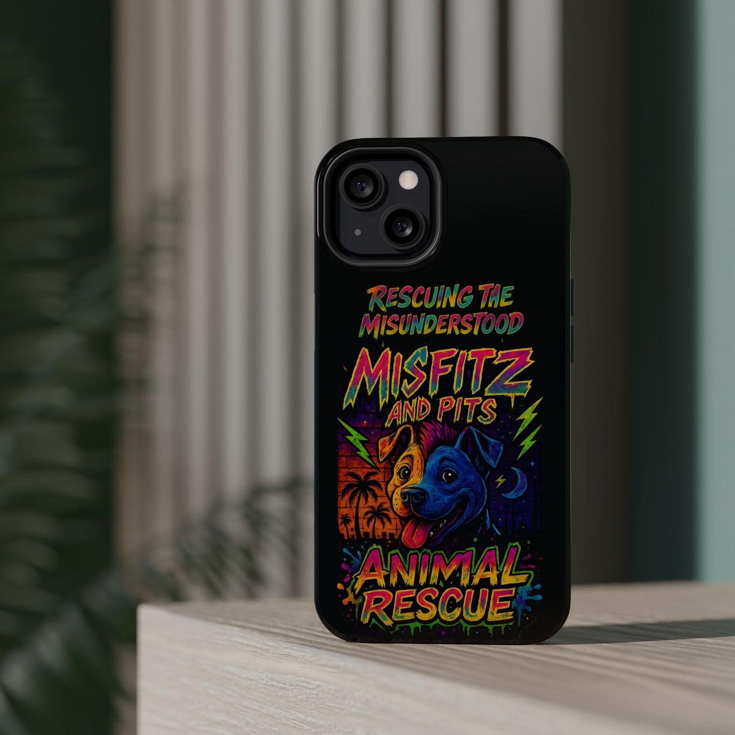 Misfits And Pits Animal Rescue Phone Case - Magnetic Tough Case, Dog Lovers, Pet Adoption, Gift for Animal Advocates, Eco-Friendly Design