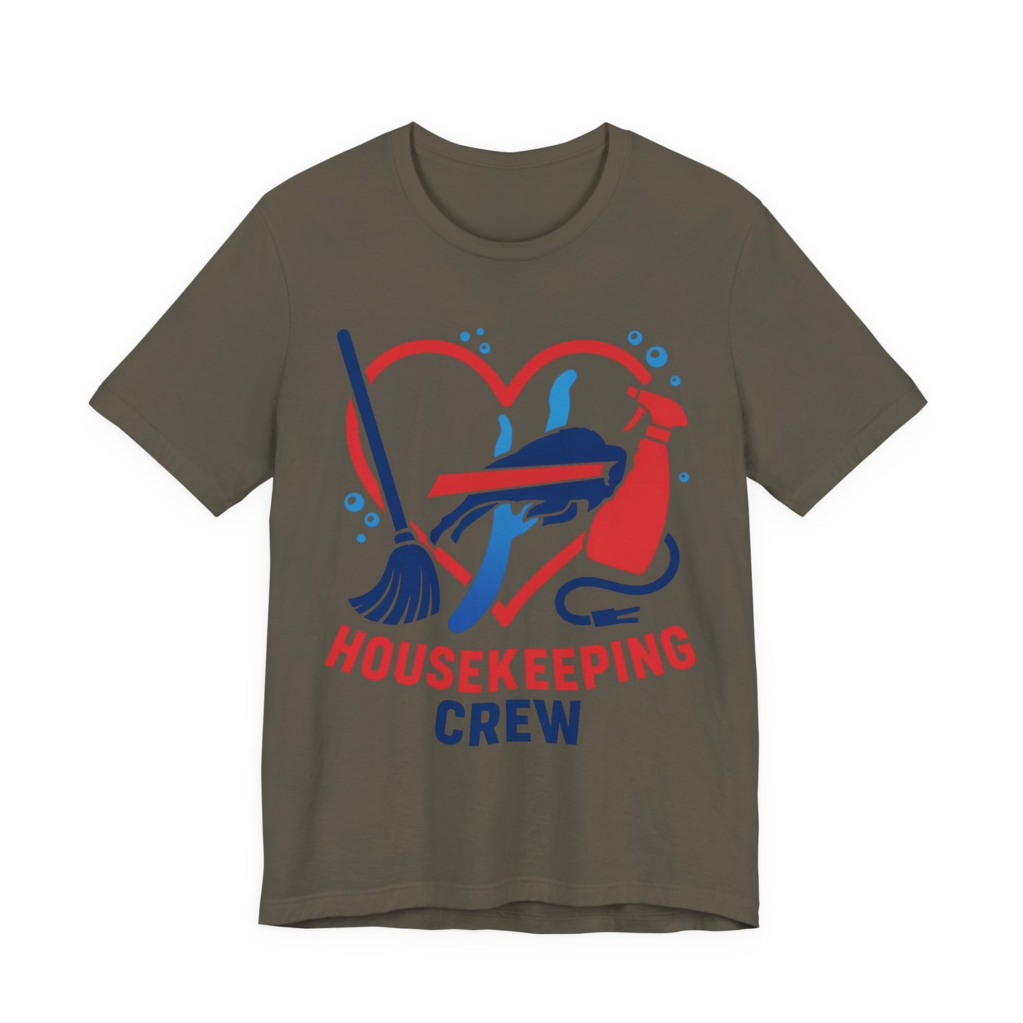 Buffalo Bills Housekeeping Crew Tee | Funny Cleaning Shirt, Gift for Housekeepers, Unisex Short Sleeve, Cleaning Staff Outfit, Home Care