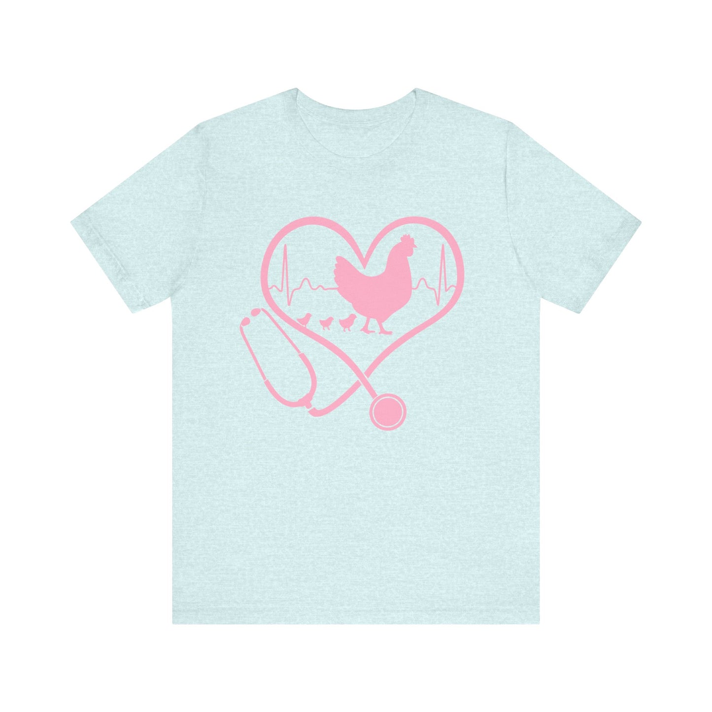 Cute Chicken Heartbeat Tee, Animal Lover T-Shirt, Veterinary Gift, Farm Animal Apparel, Eco-Friendly Fashion