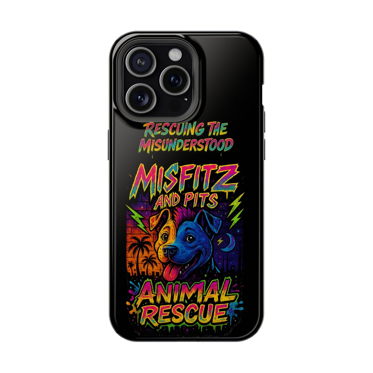 Misfits And Pits Animal Rescue Phone Case - Magnetic Tough Case, Dog Lovers, Pet Adoption, Gift for Animal Advocates, Eco-Friendly Design