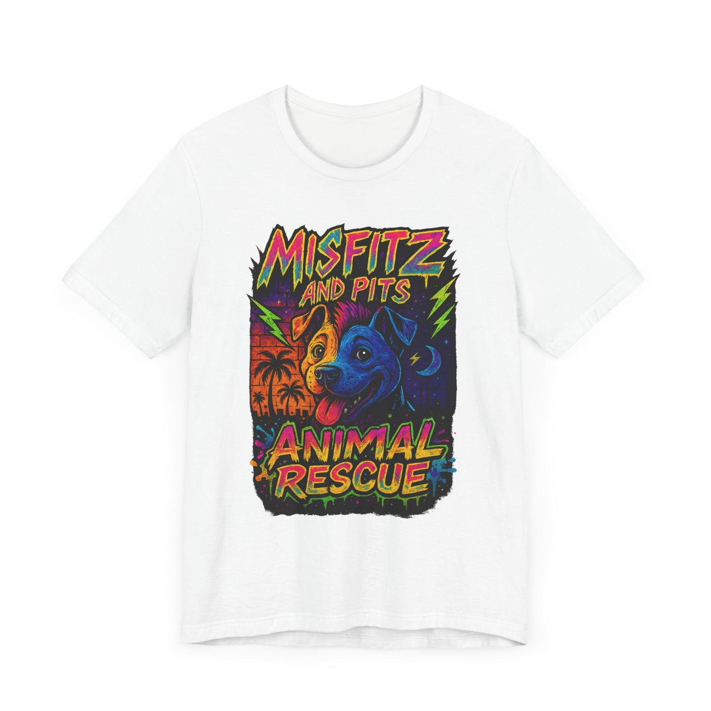 Misfits And Pits Animal Rescue logo Tshirt , Animal Rescue Shirt, Unisex Graphic Tee, Pet Lover Gift, Misfit Dogs Apparel, Fundraiser Tee