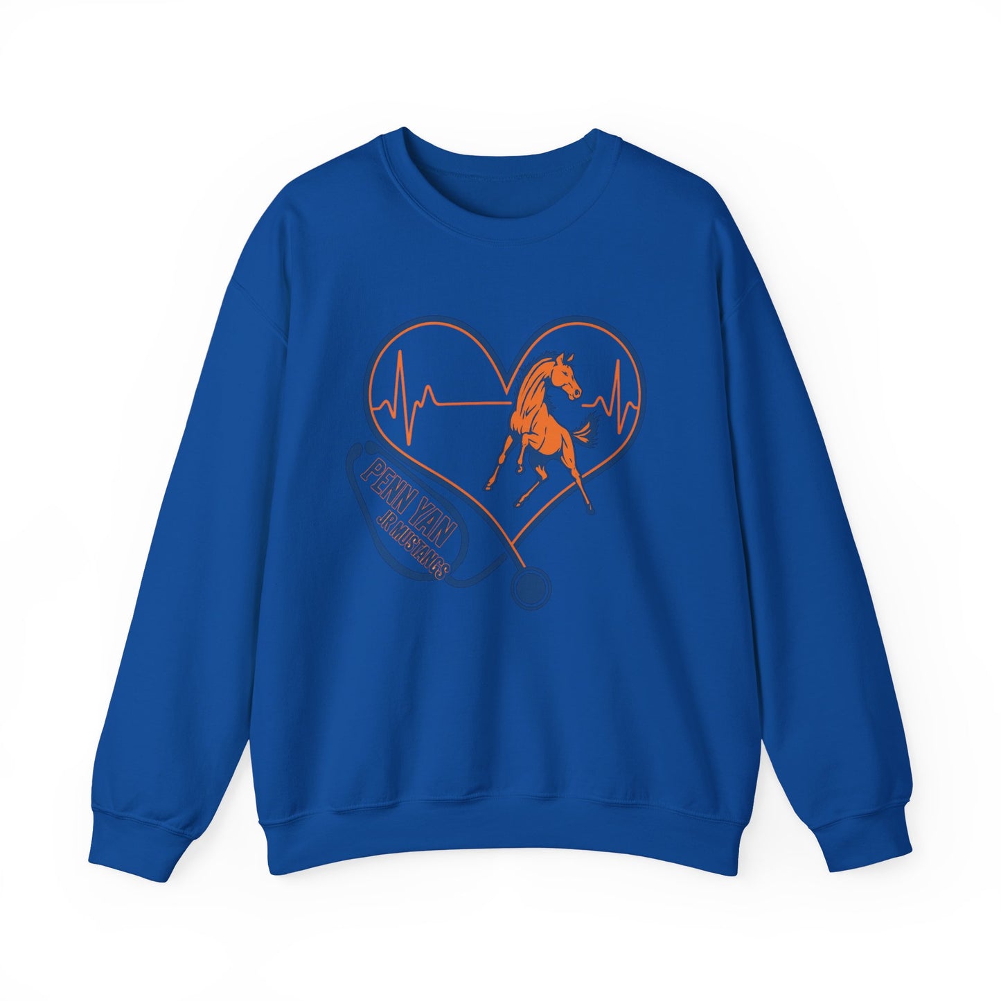 Heartfelt Horse Graphic Crewneck Sweatshirt for Animal Lovers, Cozy Gift for Birthdays, Holidays, Everyday Wear, Equestrian Apparel