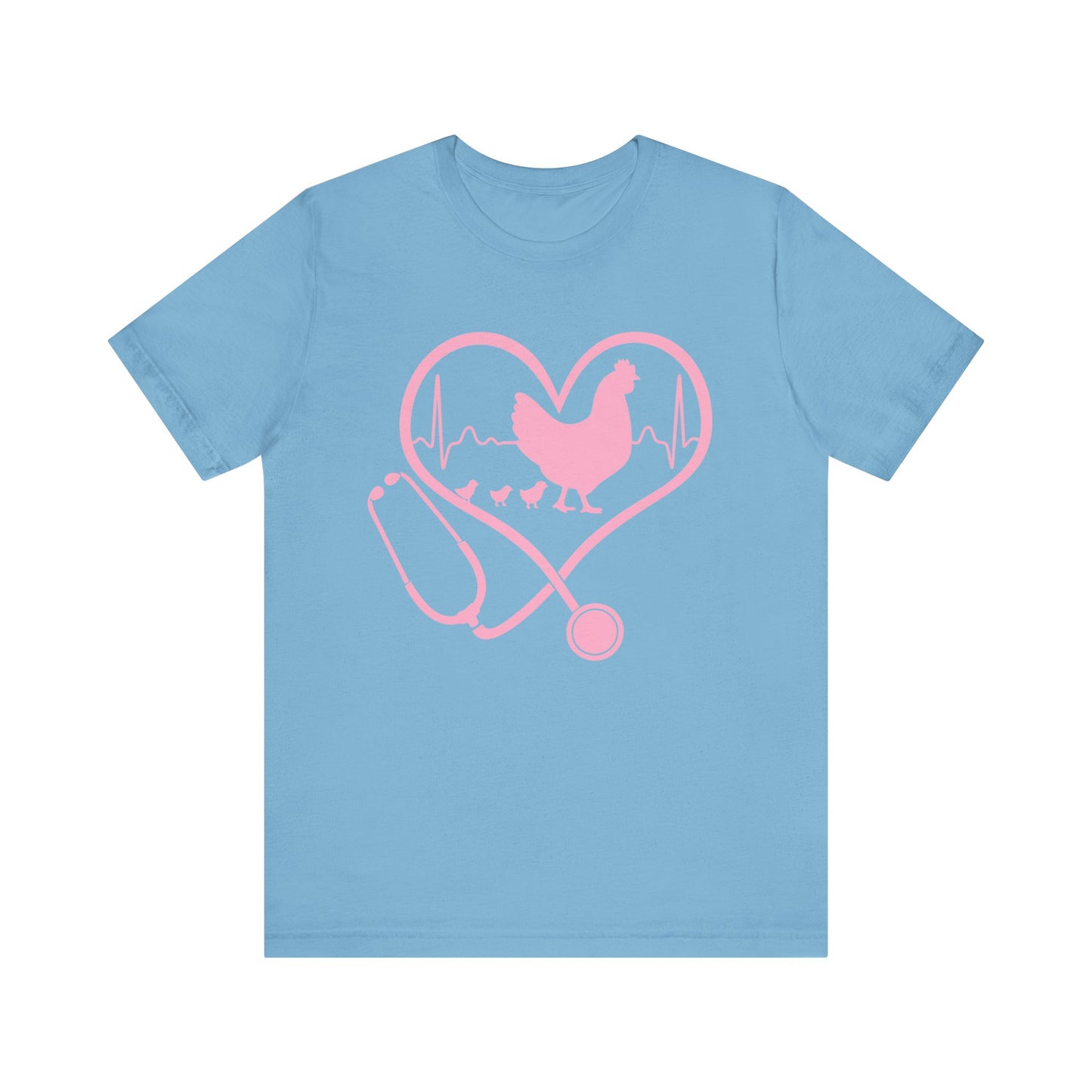 Cute Chicken Heartbeat Tee, Animal Lover T-Shirt, Veterinary Gift, Farm Animal Apparel, Eco-Friendly Fashion