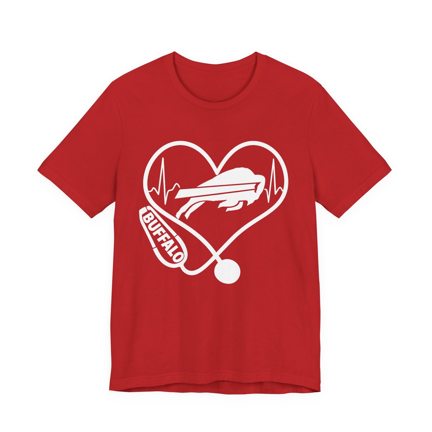 Buffalo Bills Heartbeat Unisex Tee, Casual Fashion, Gift for Buffalonians, Heartbeat T-shirt, City Pride Wear