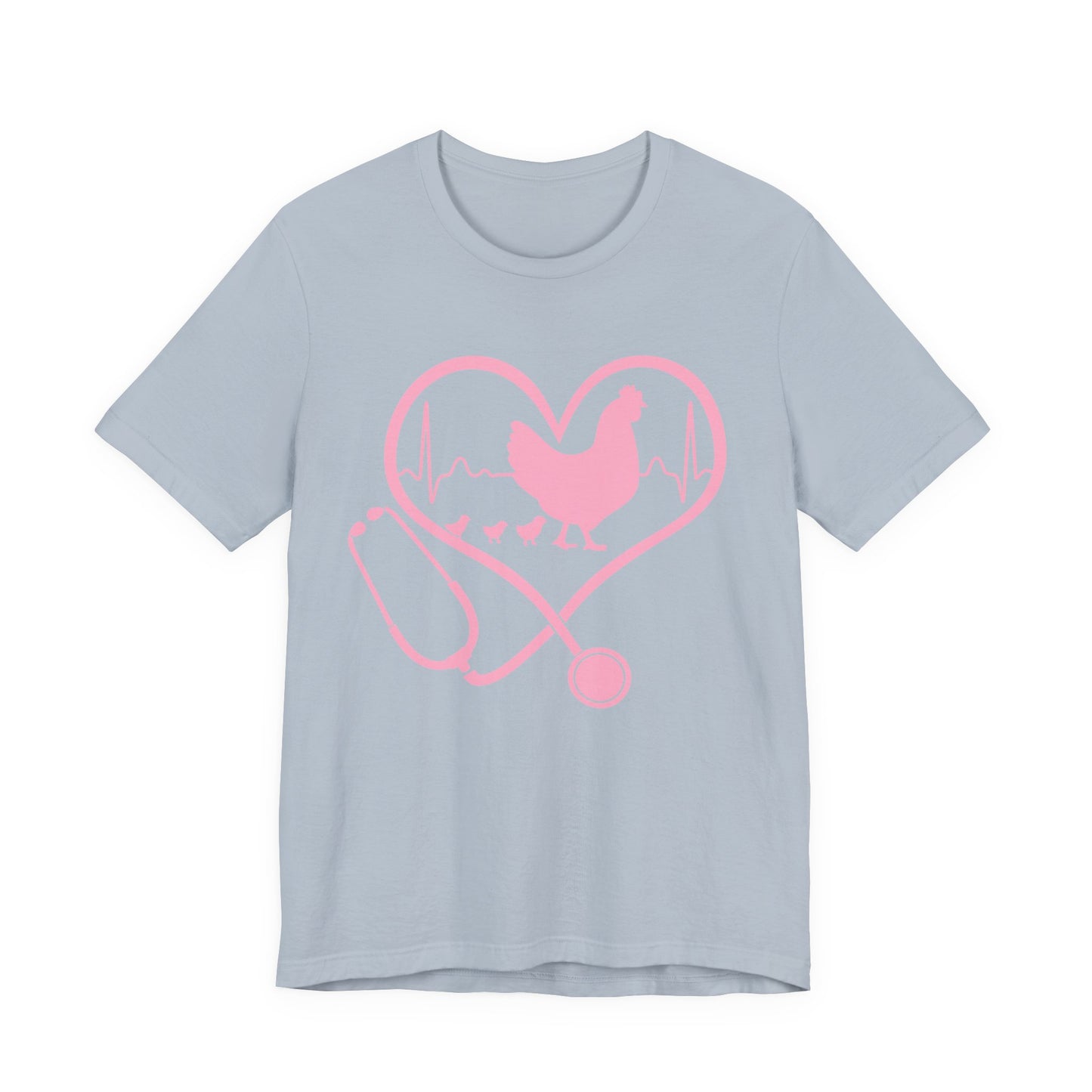 Cute Chicken Heartbeat Tee, Animal Lover T-Shirt, Veterinary Gift, Farm Animal Apparel, Eco-Friendly Fashion