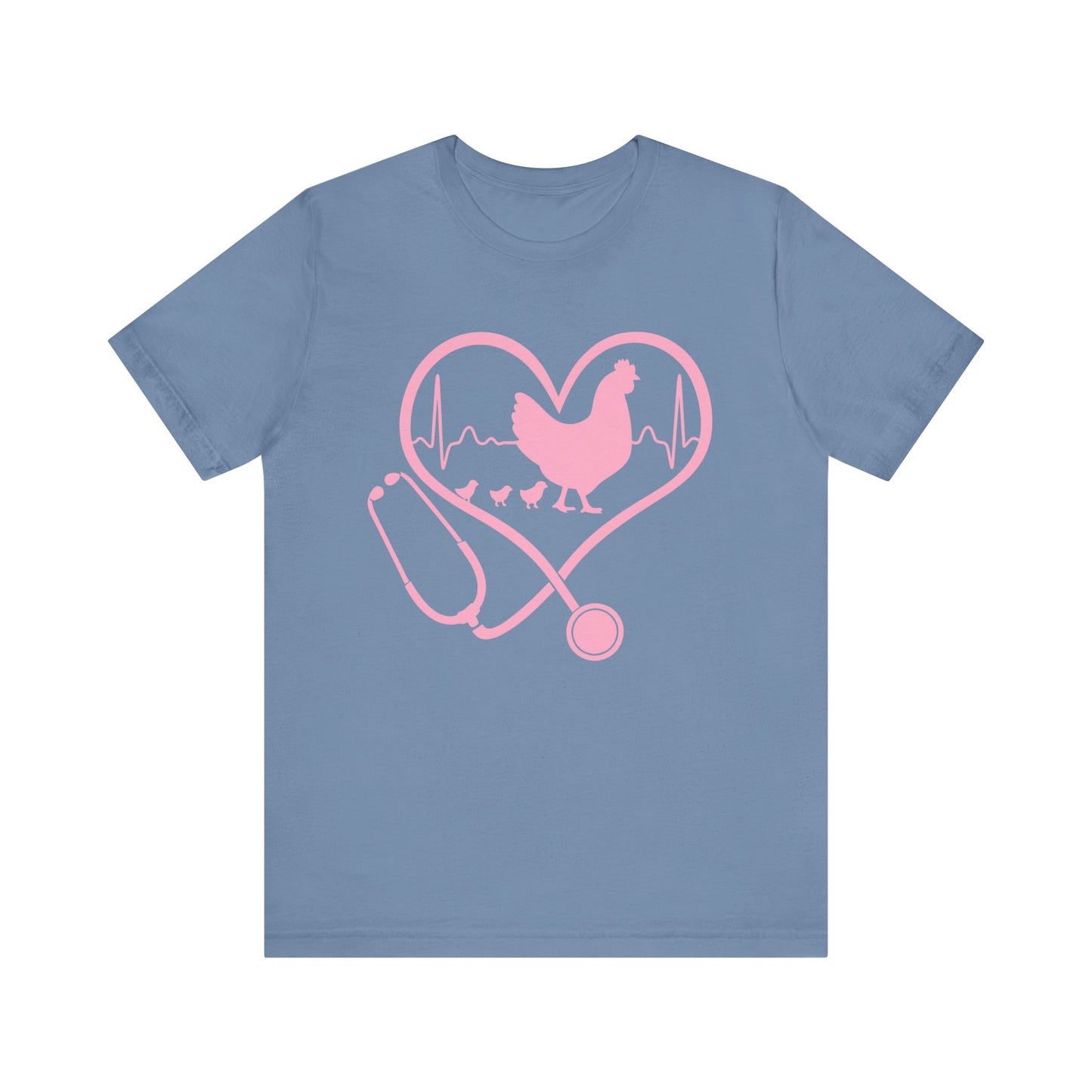 Cute Chicken Heartbeat Tee, Animal Lover T-Shirt, Veterinary Gift, Farm Animal Apparel, Eco-Friendly Fashion