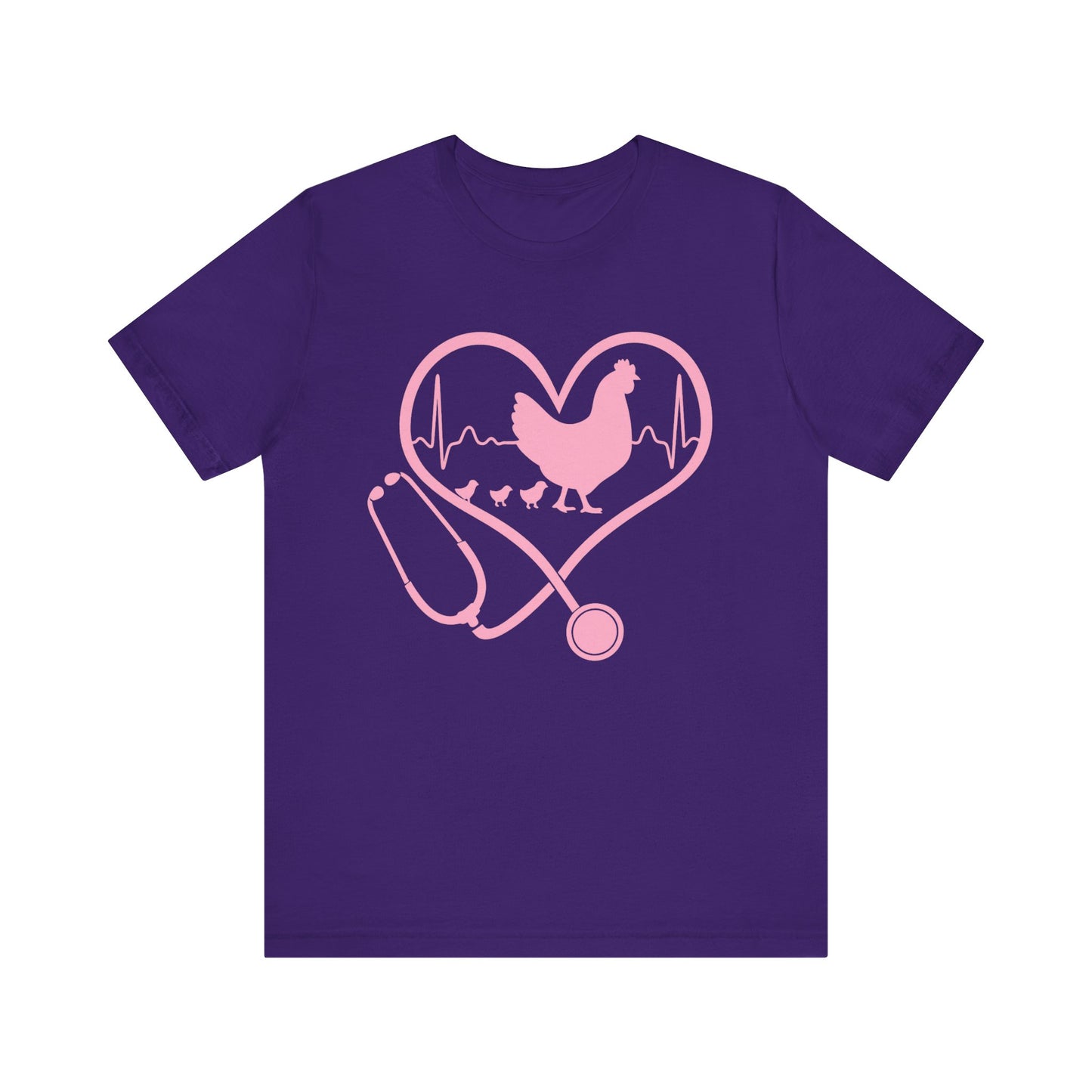 Cute Chicken Heartbeat Tee, Animal Lover T-Shirt, Veterinary Gift, Farm Animal Apparel, Eco-Friendly Fashion